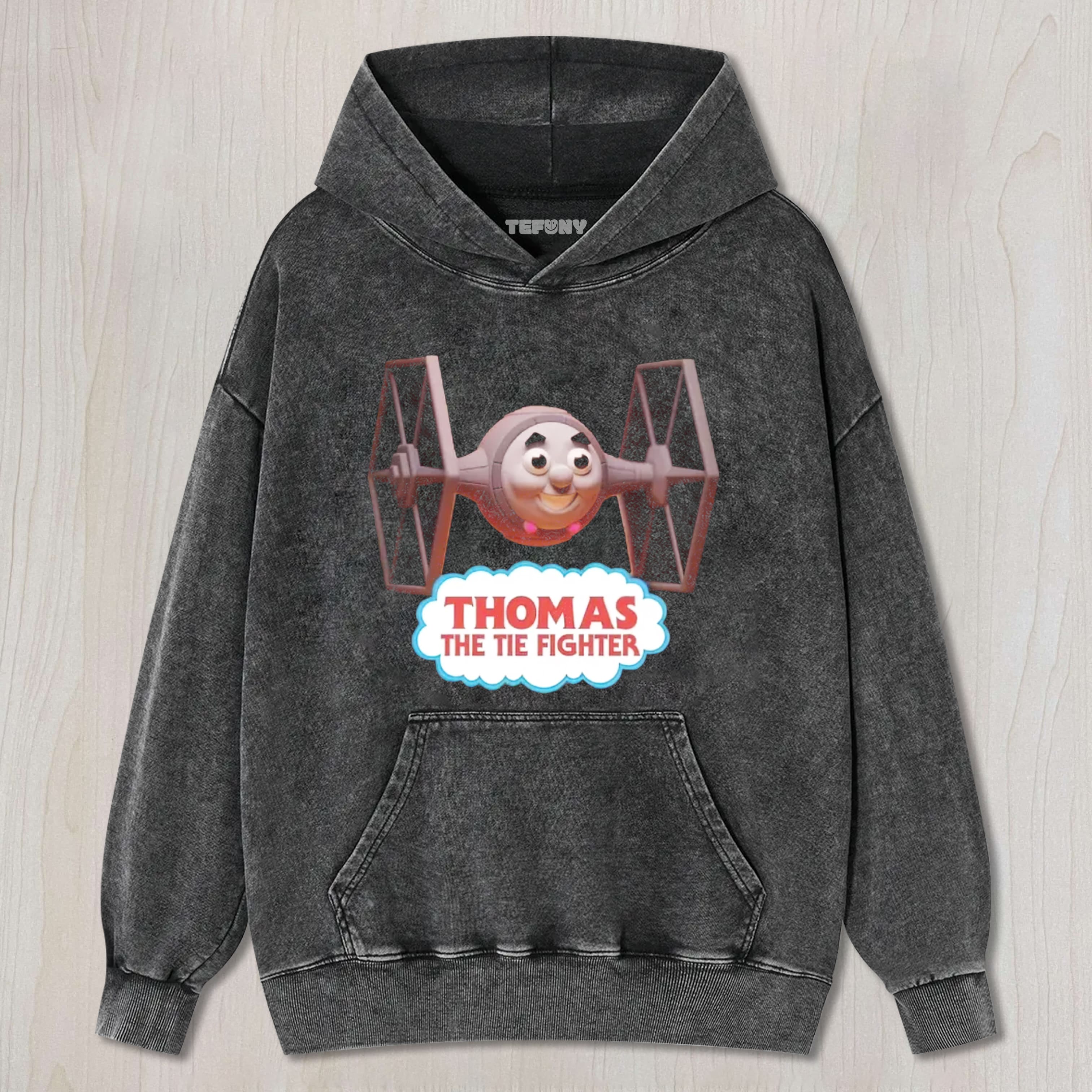 THOMAS THE TIE FIGHTER PARODY COTTON TEE & SWEAT & HOOD