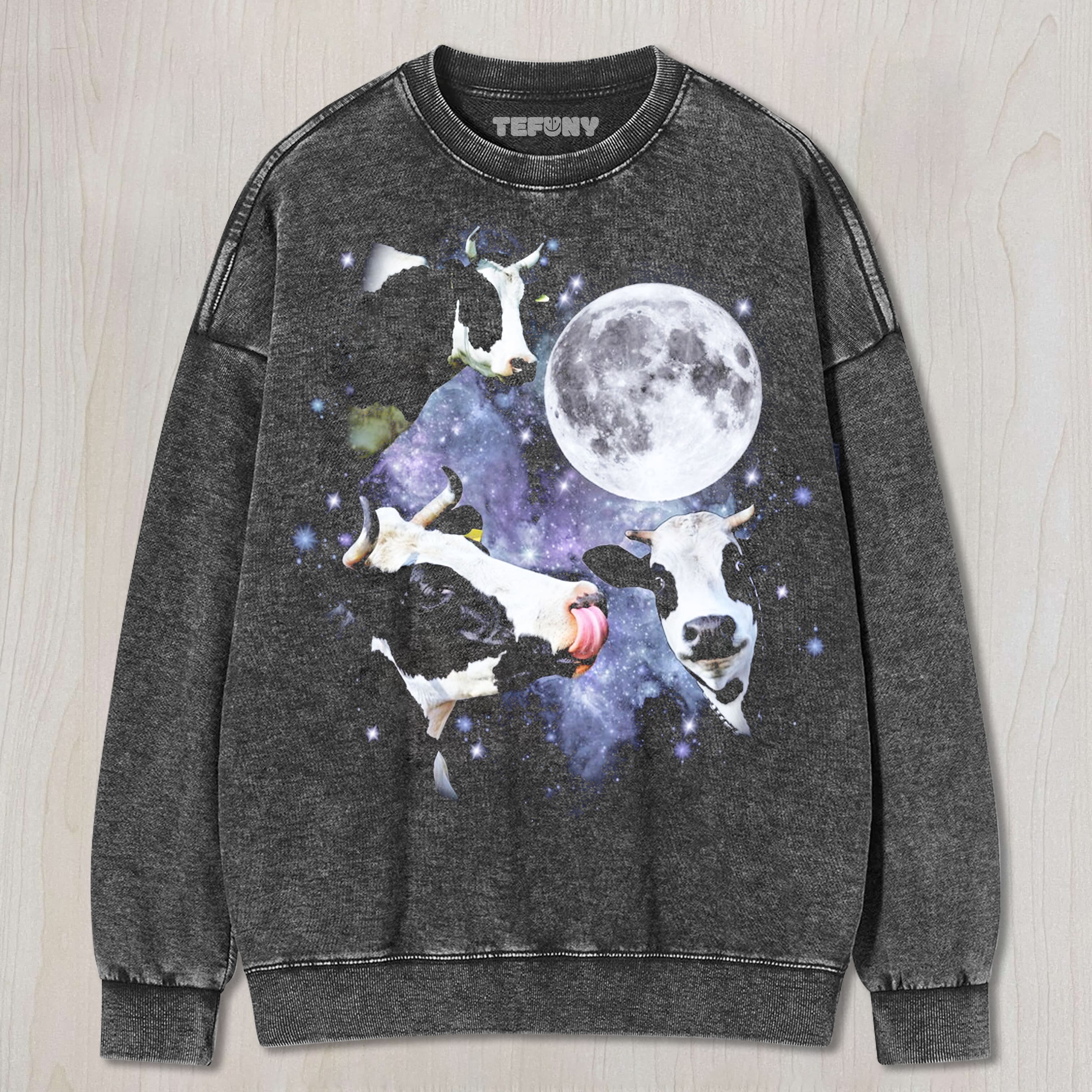 THREE COWS MOON UNISEX TEE, TANK TOP, LAYERED LS, SWEATSHIRT & HOODIE
