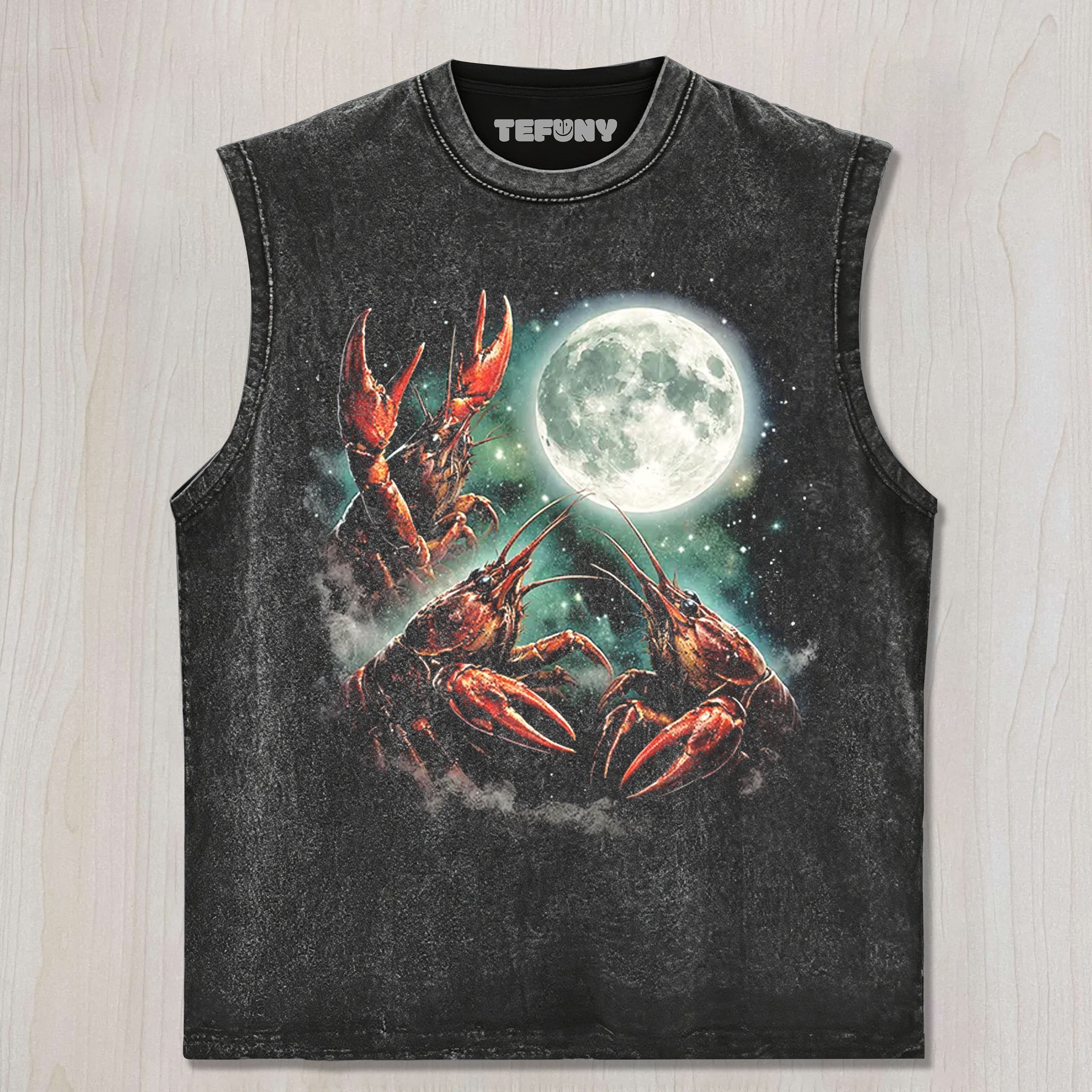 THREE CRAWFISH MOON UNISEX TEE, TANK TOP, LAYERED LS, SWEATSHIRT & HOODIE