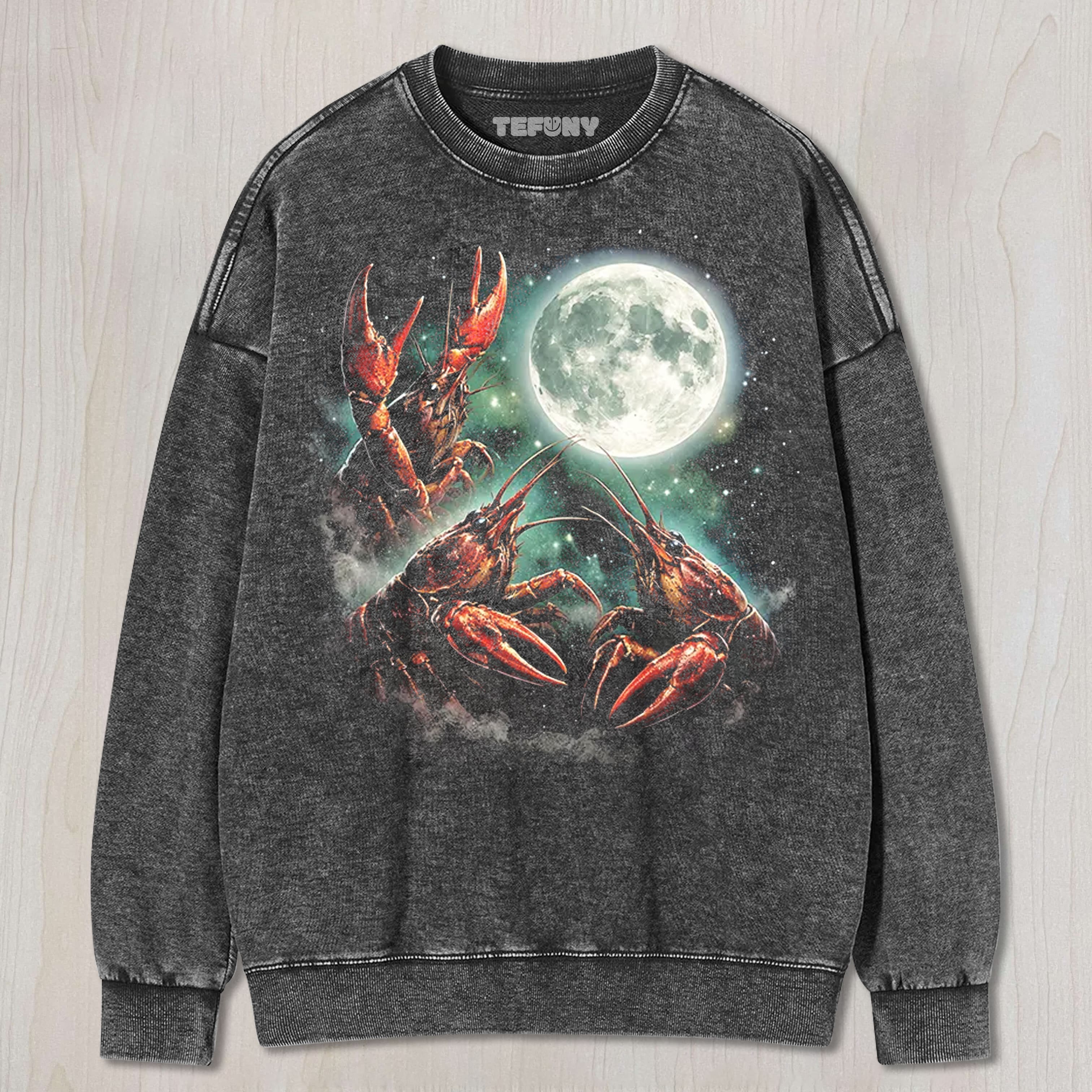 THREE CRAWFISH MOON UNISEX TEE, TANK TOP, LAYERED LS, SWEATSHIRT & HOODIE
