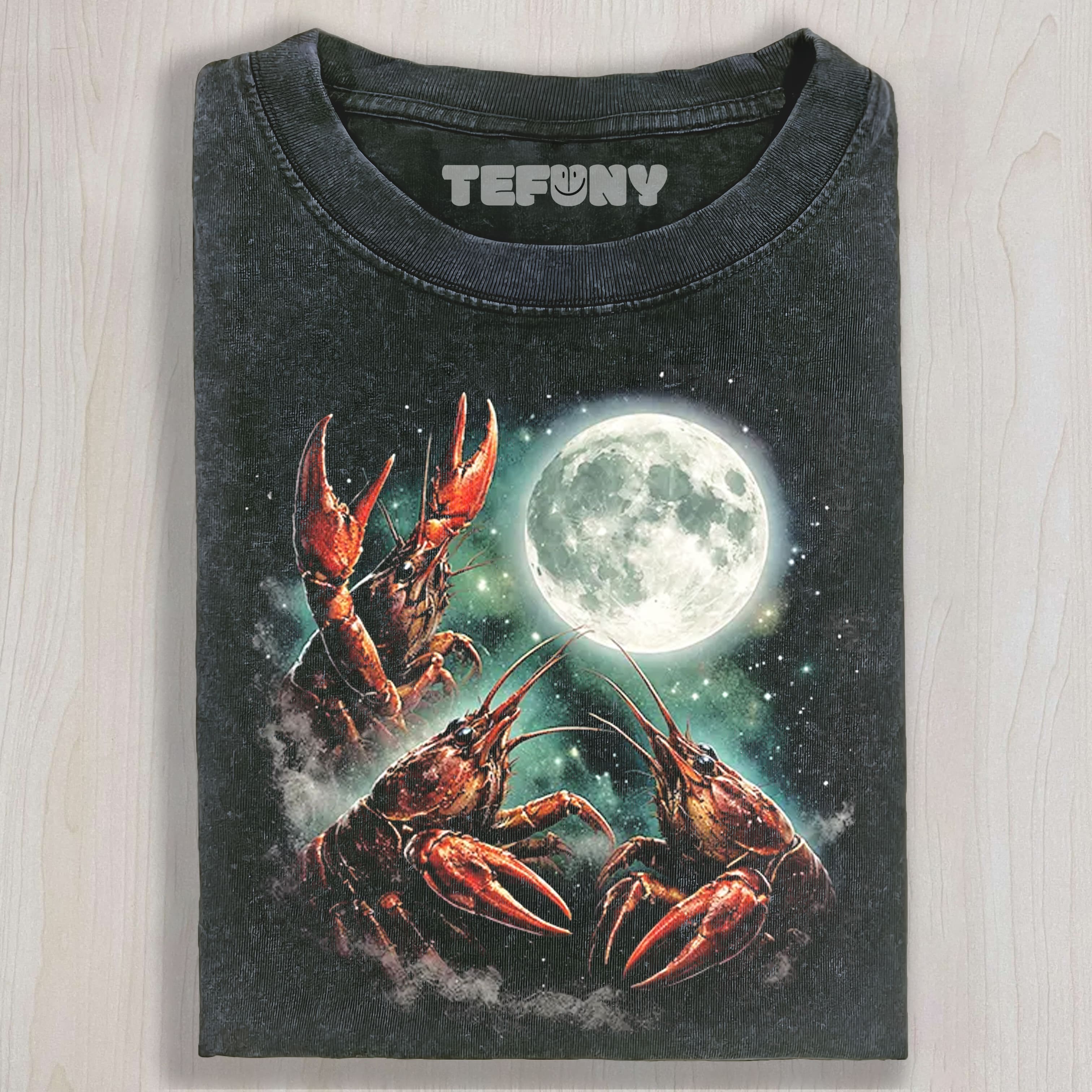 THREE CRAWFISH MOON UNISEX TEE, TANK TOP, LAYERED LS, SWEATSHIRT & HOODIE