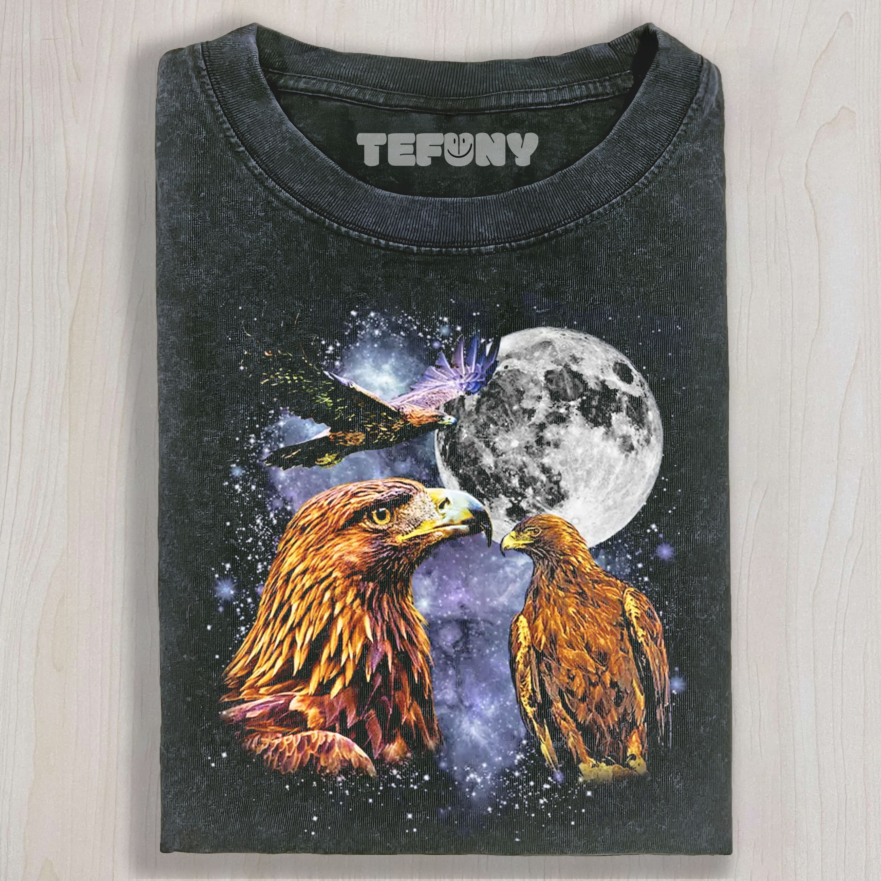 THREE EAGLES MOON UNISEX TEE, TANK TOP, LAYERED LS, SWEATSHIRT & HOODIE