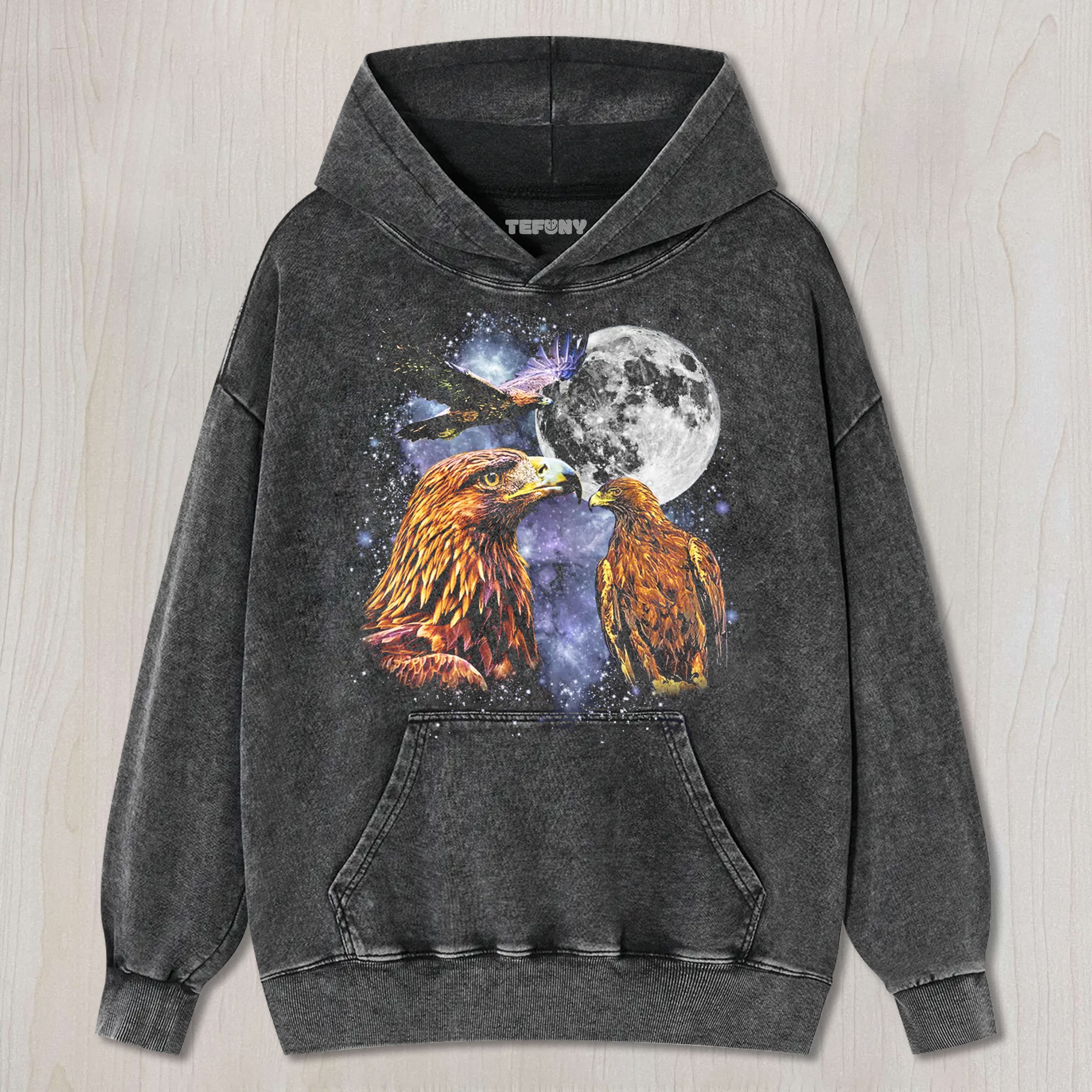THREE EAGLES MOON UNISEX TEE, TANK TOP, LAYERED LS, SWEATSHIRT & HOODIE