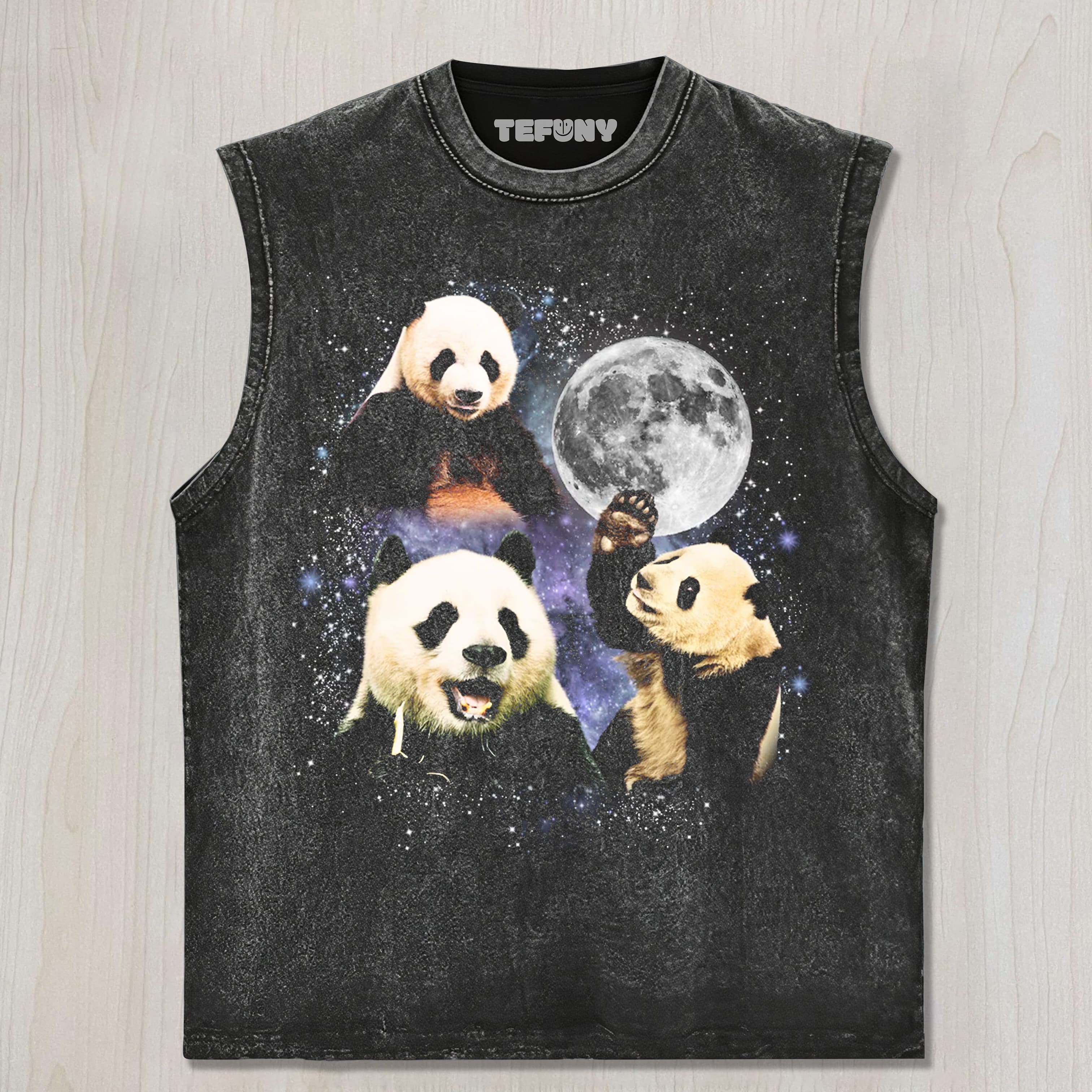 THREE PANDA MOON UNISEX TEE, TANK TOP, LAYERED LS, SWEATSHIRT & HOODIE