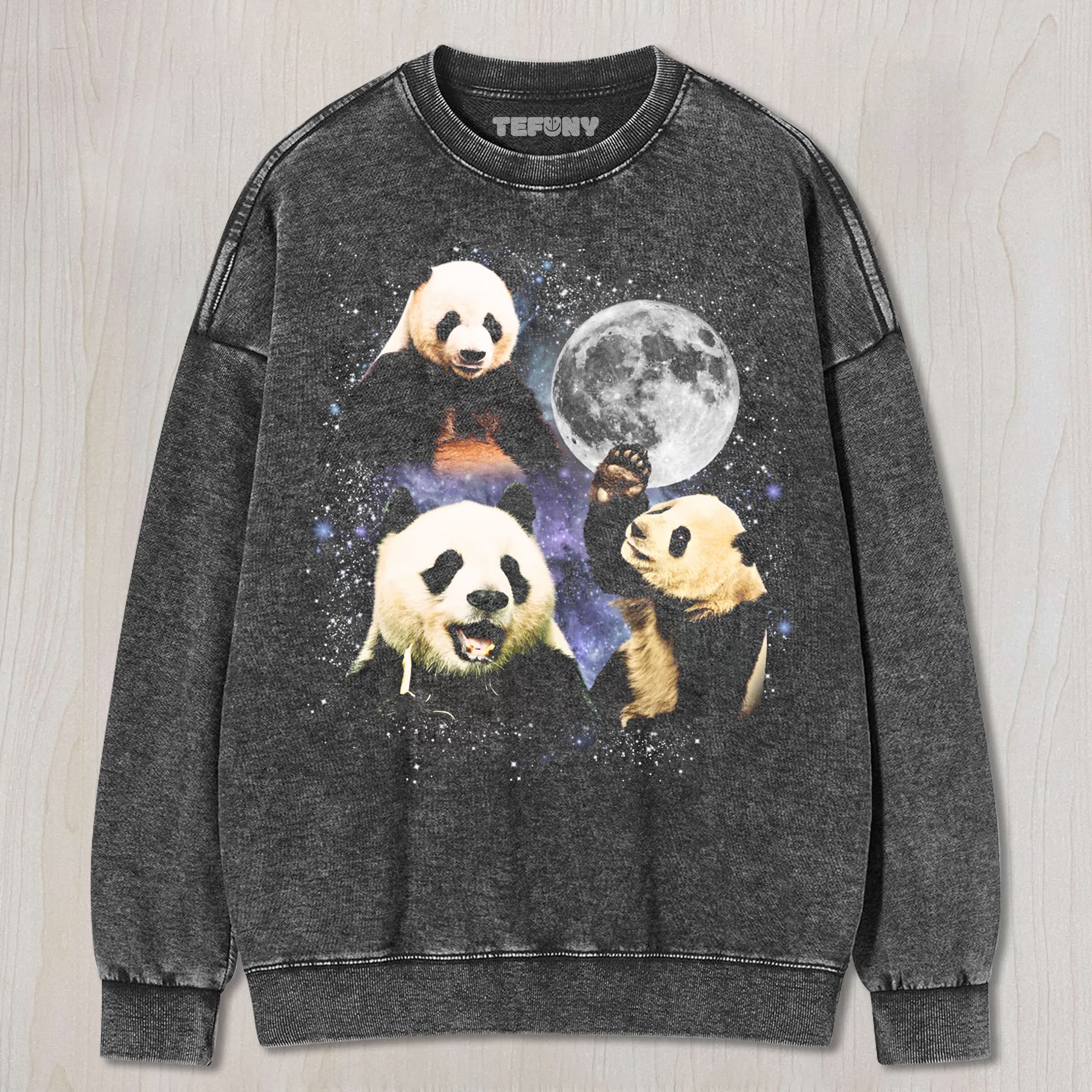 THREE PANDA MOON UNISEX TEE, TANK TOP, LAYERED LS, SWEATSHIRT & HOODIE
