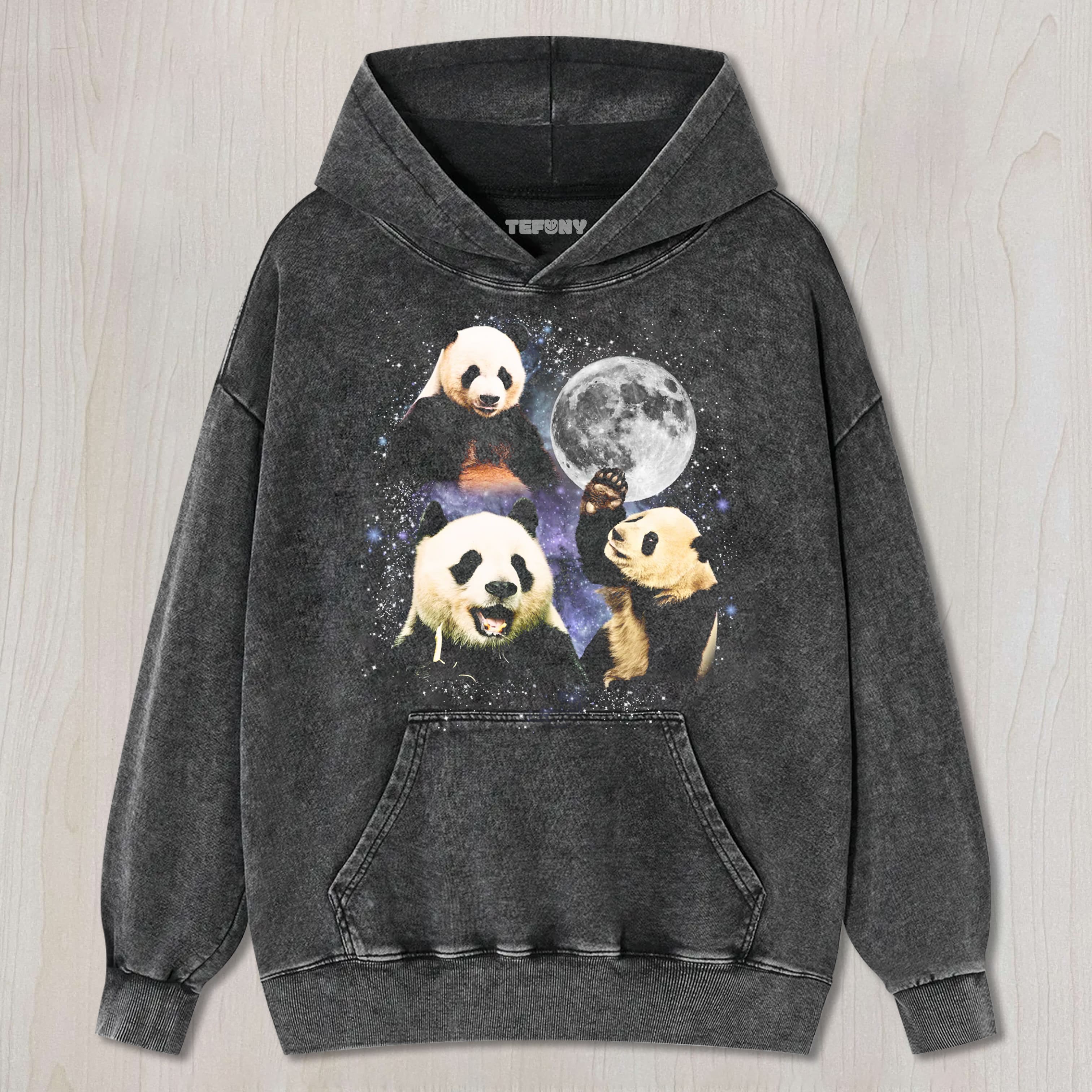 THREE PANDA MOON UNISEX TEE, TANK TOP, LAYERED LS, SWEATSHIRT & HOODIE