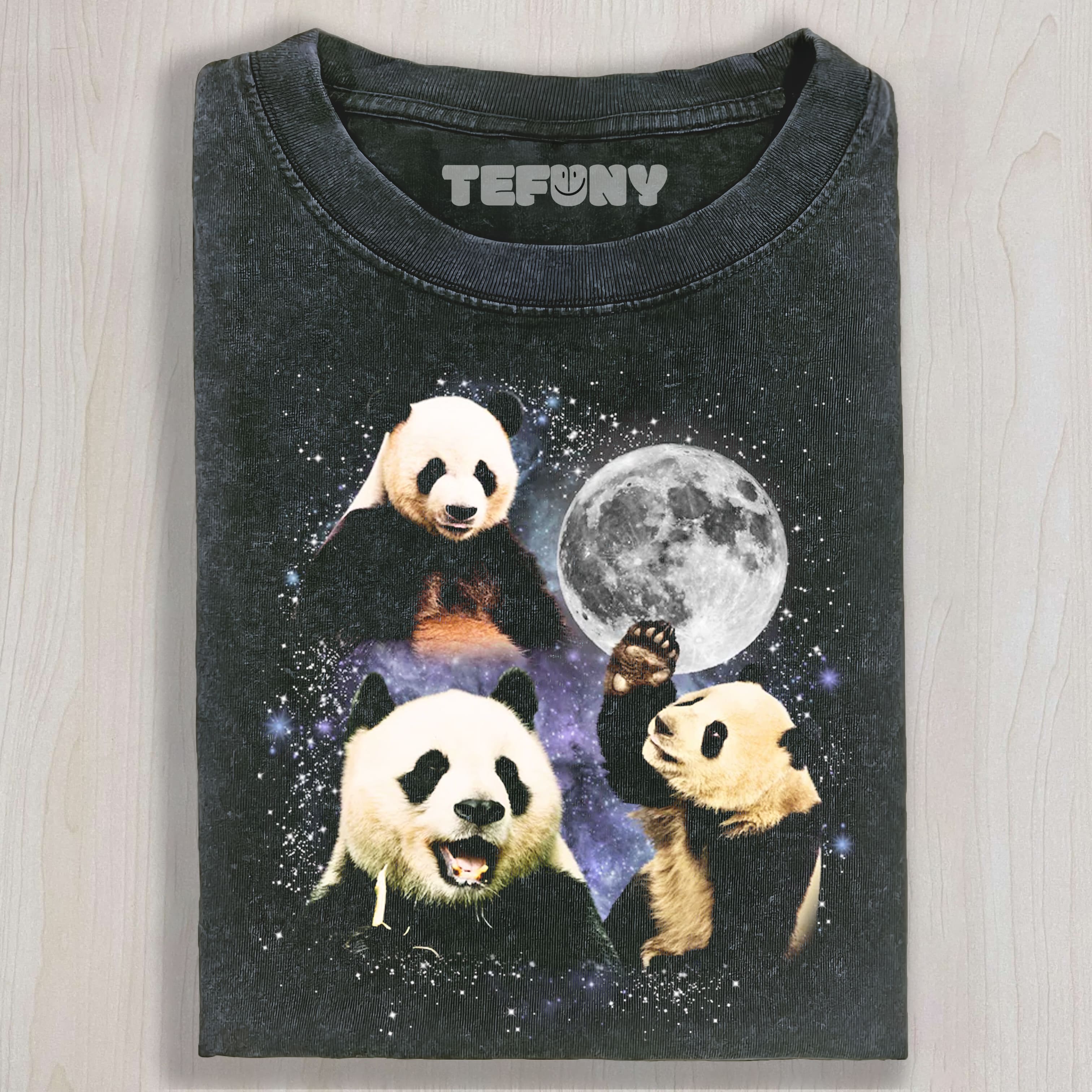 THREE PANDA MOON UNISEX TEE, TANK TOP, LAYERED LS, SWEATSHIRT & HOODIE