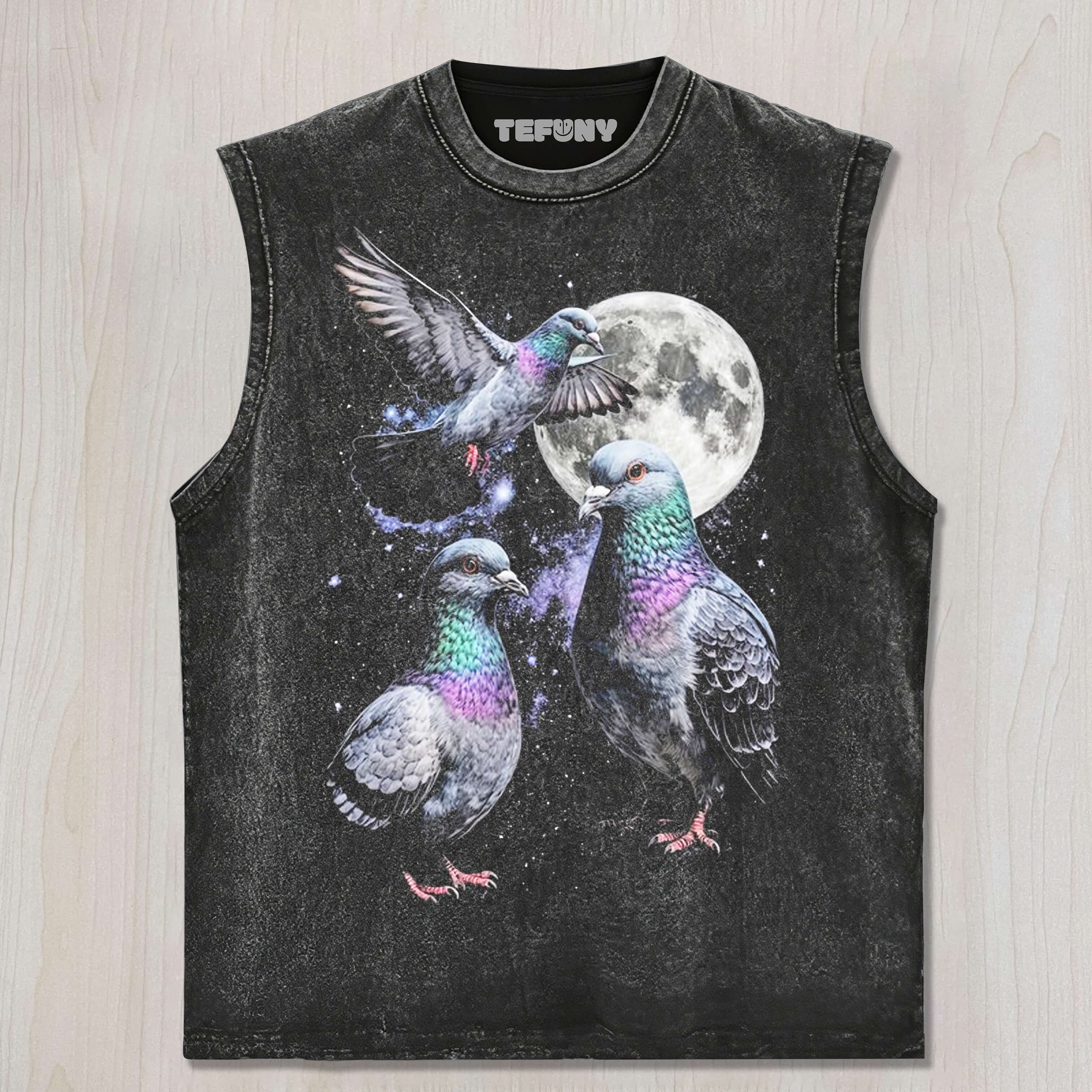 THREE PIGEON MOON UNISEX TEE, TANK TOP, LAYERED LS, SWEATSHIRT & HOODIE