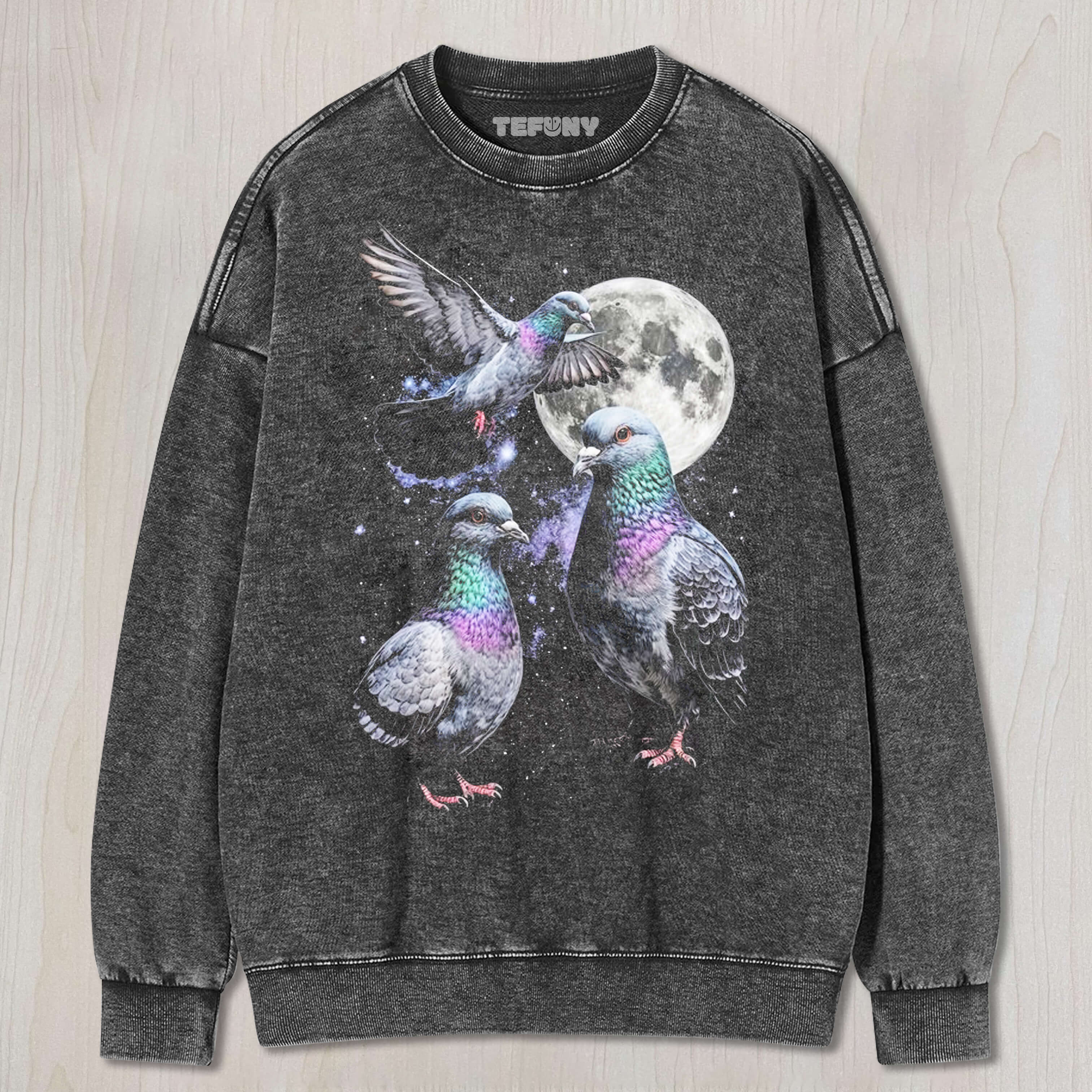 THREE PIGEON MOON UNISEX TEE, TANK TOP, LAYERED LS, SWEATSHIRT & HOODIE