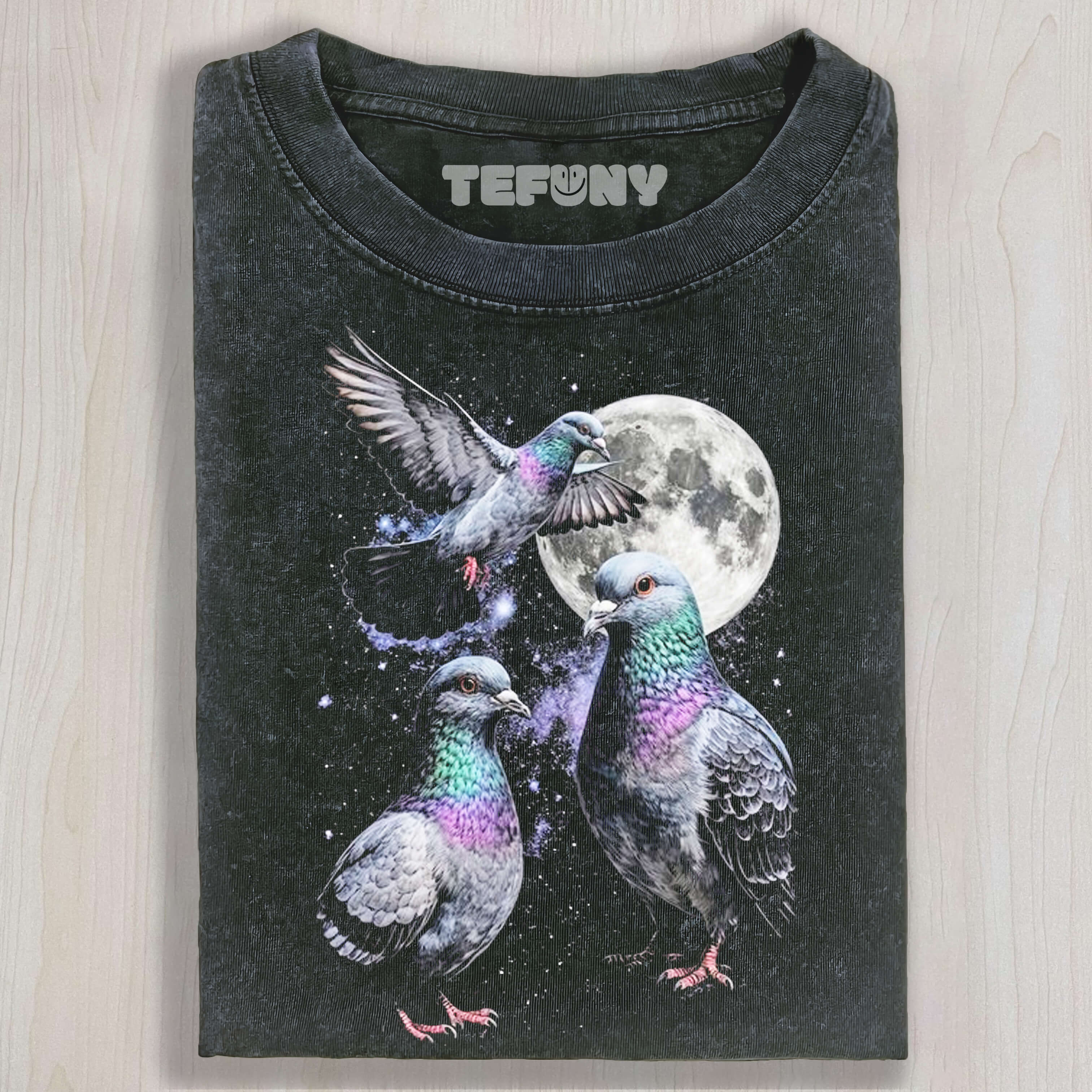 THREE PIGEON MOON UNISEX TEE, TANK TOP, LAYERED LS, SWEATSHIRT & HOODIE