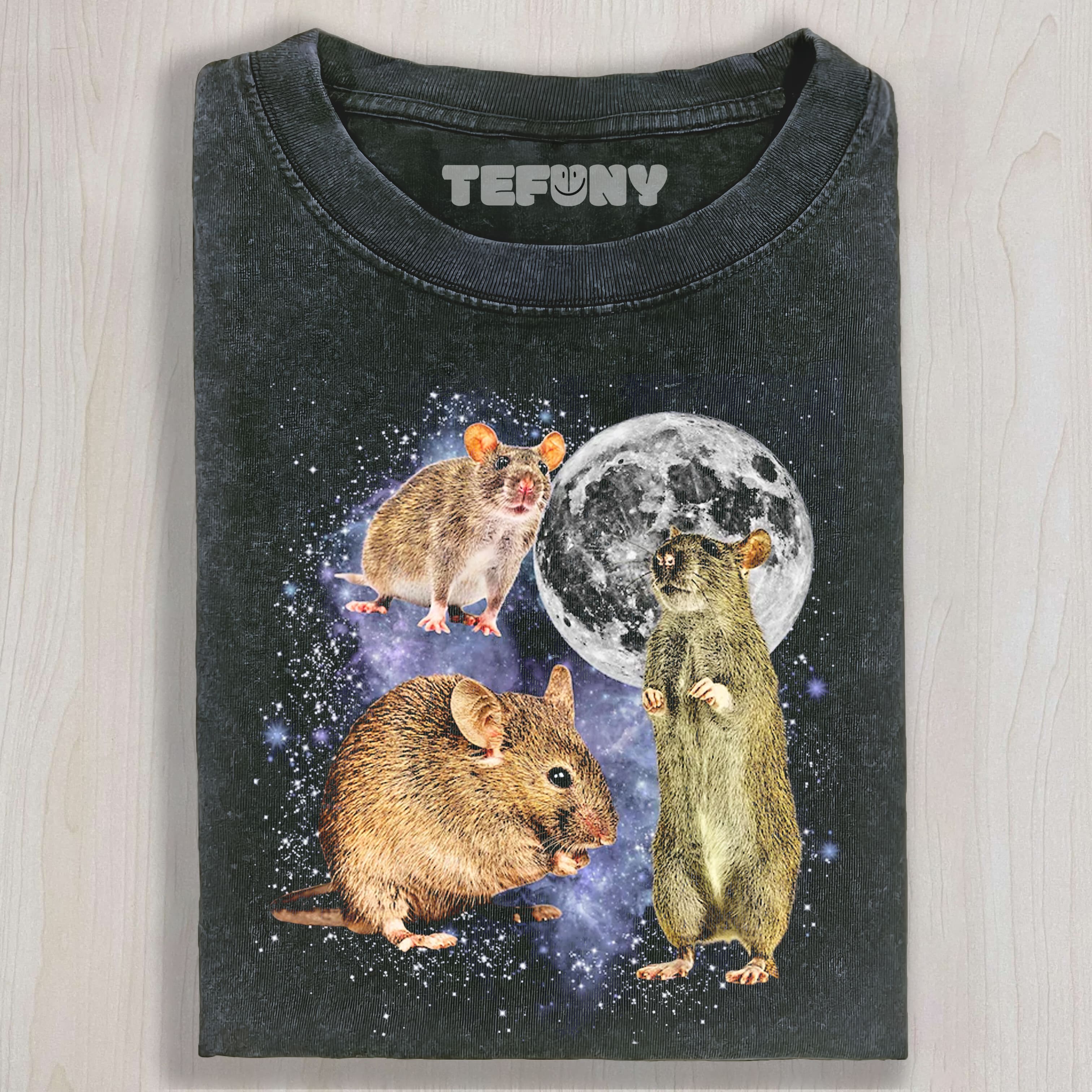THREE RATS MOON UNISEX TEE, TANK TOP, LAYERED LS, SWEATSHIRT & HOODIE