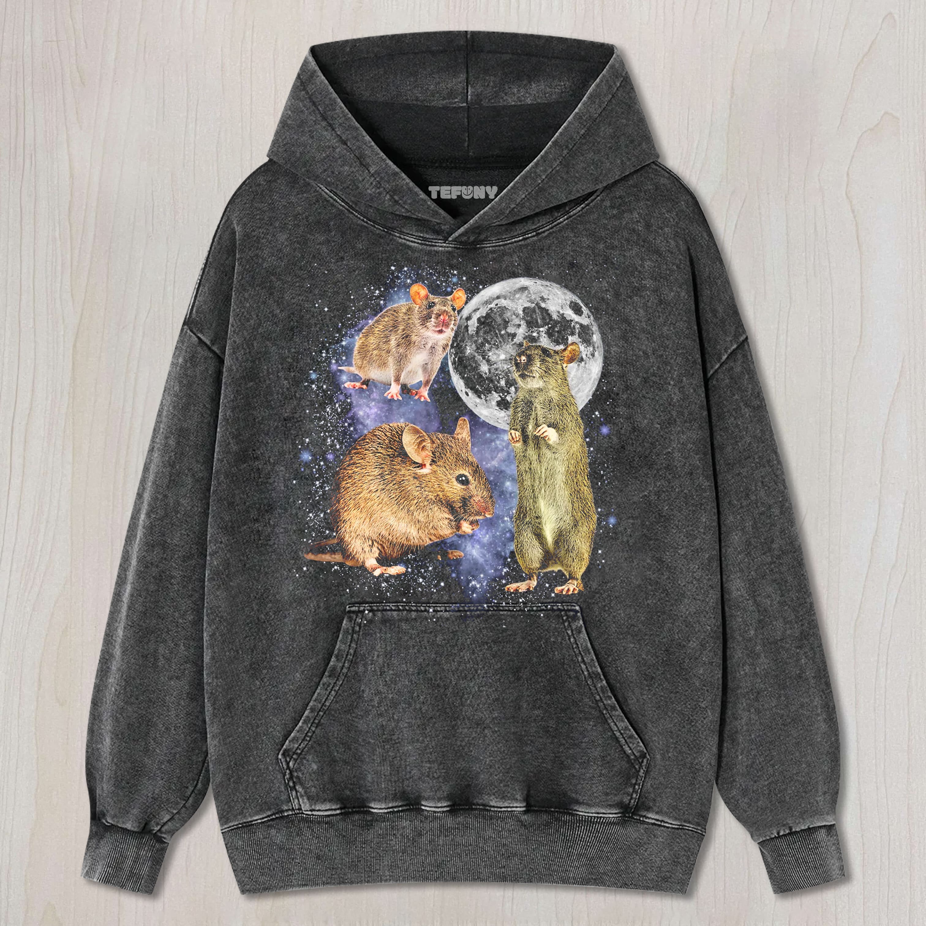 THREE RATS MOON UNISEX TEE, TANK TOP, LAYERED LS, SWEATSHIRT & HOODIE