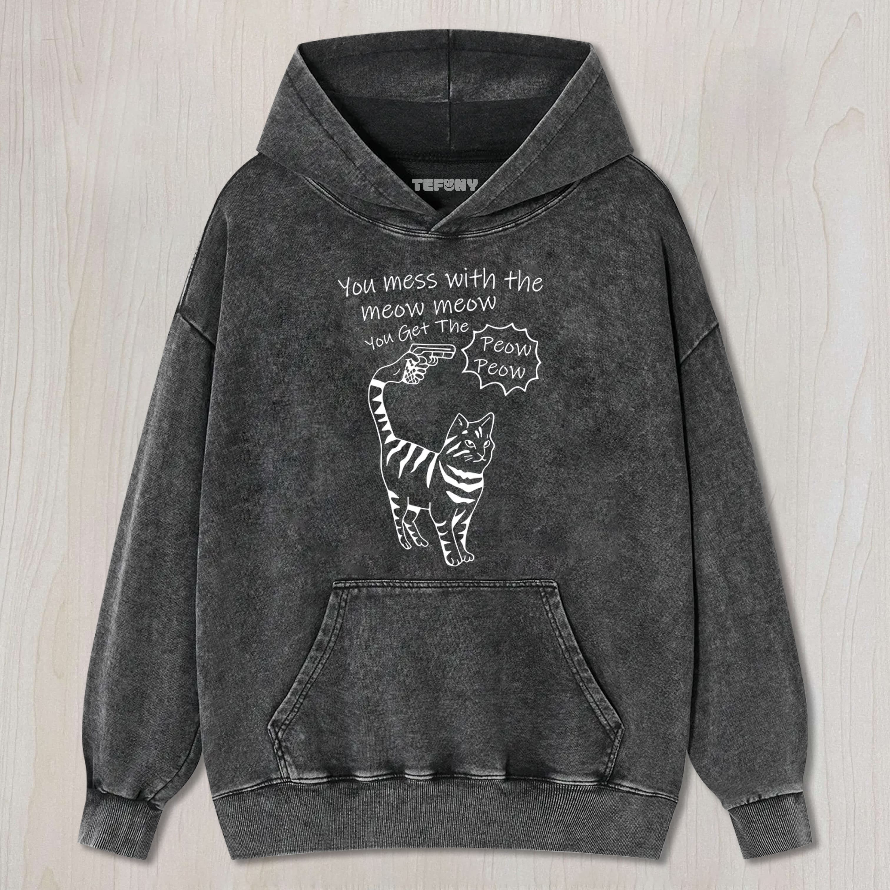 WAITING FOR PUNISHMENT FROM CAT WASHED TEE & SWEAT & HOOD