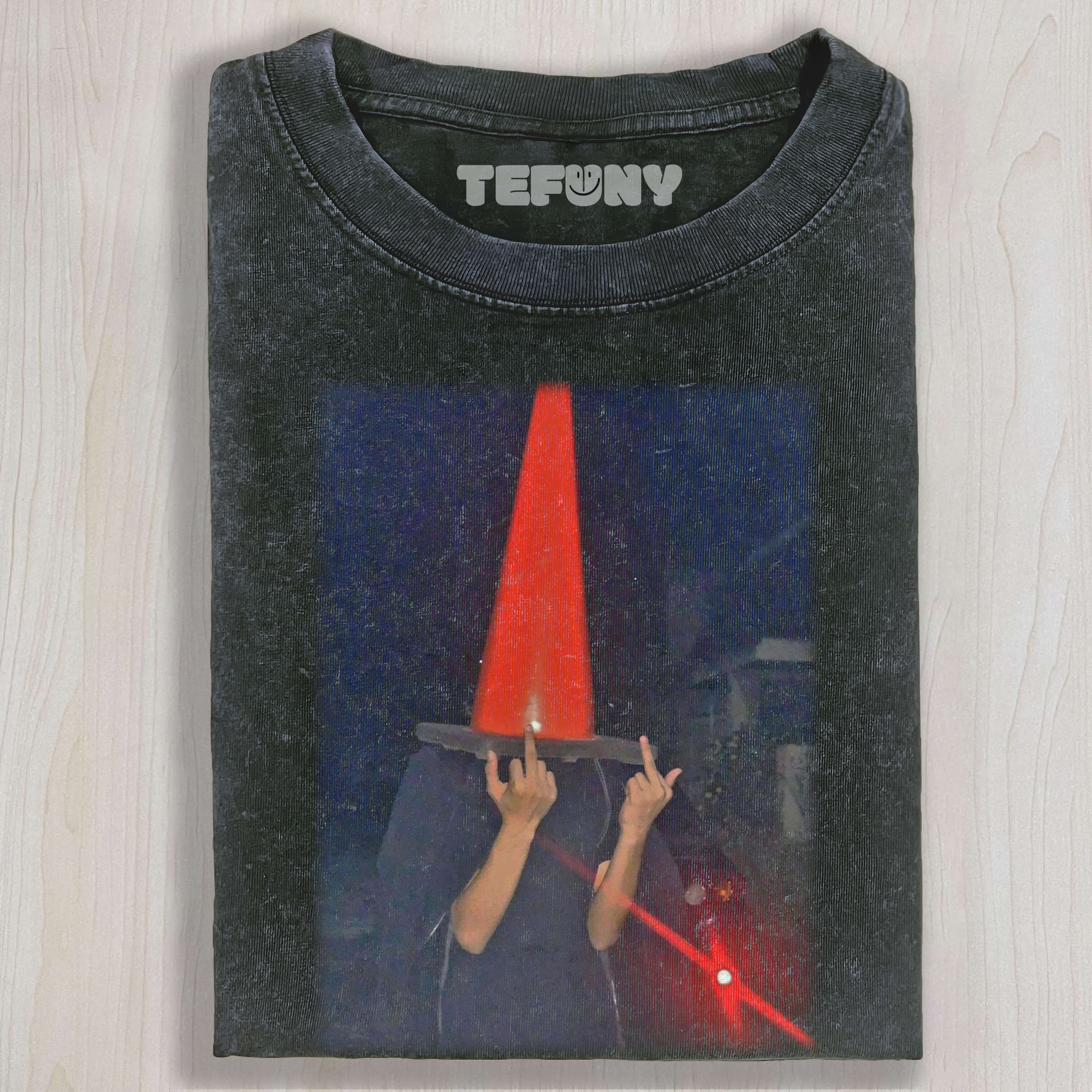TRAFFIC CONE GIVING THE MIDDLE FINGER T-SHIRT