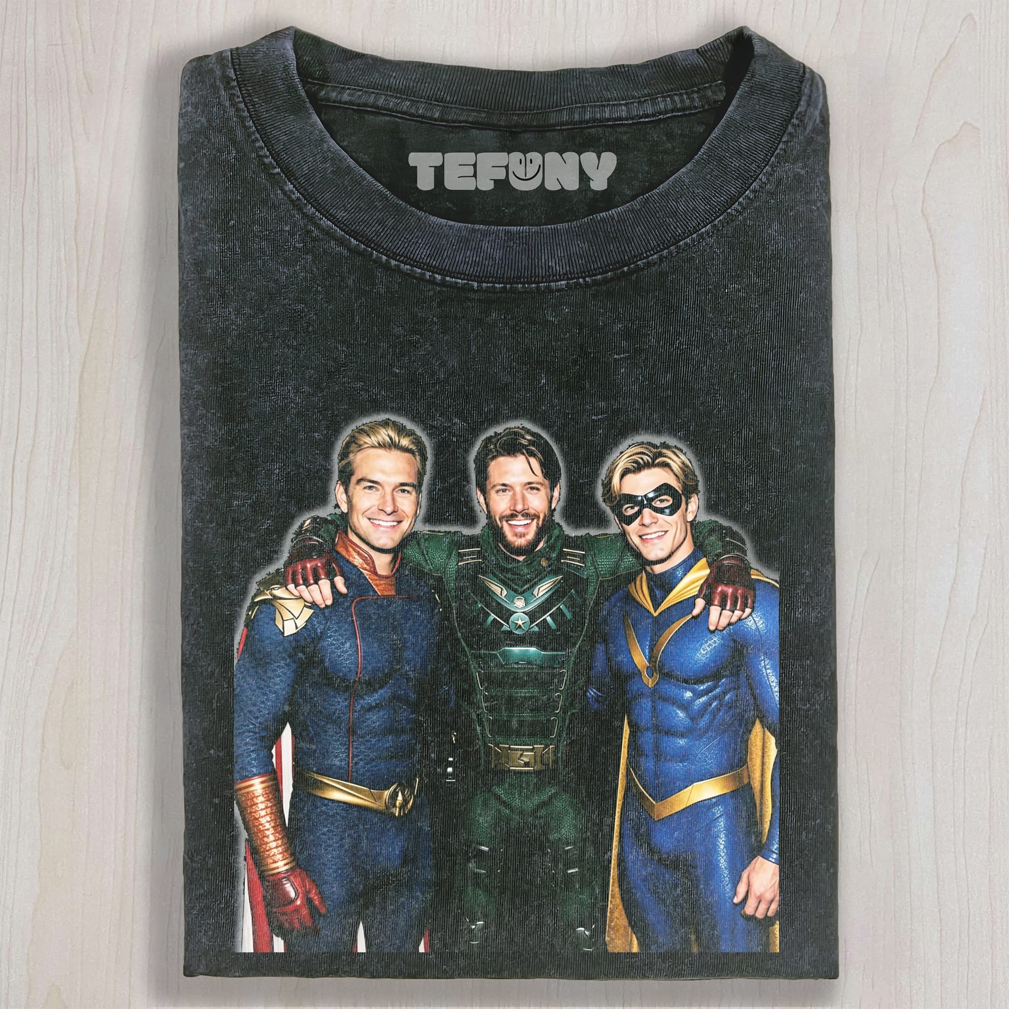 TRIO CAPED HERO VINTAGE UNISEX TEE, TANK TOP, LAYERED LS, SWEATSHIRT & HOODIE
