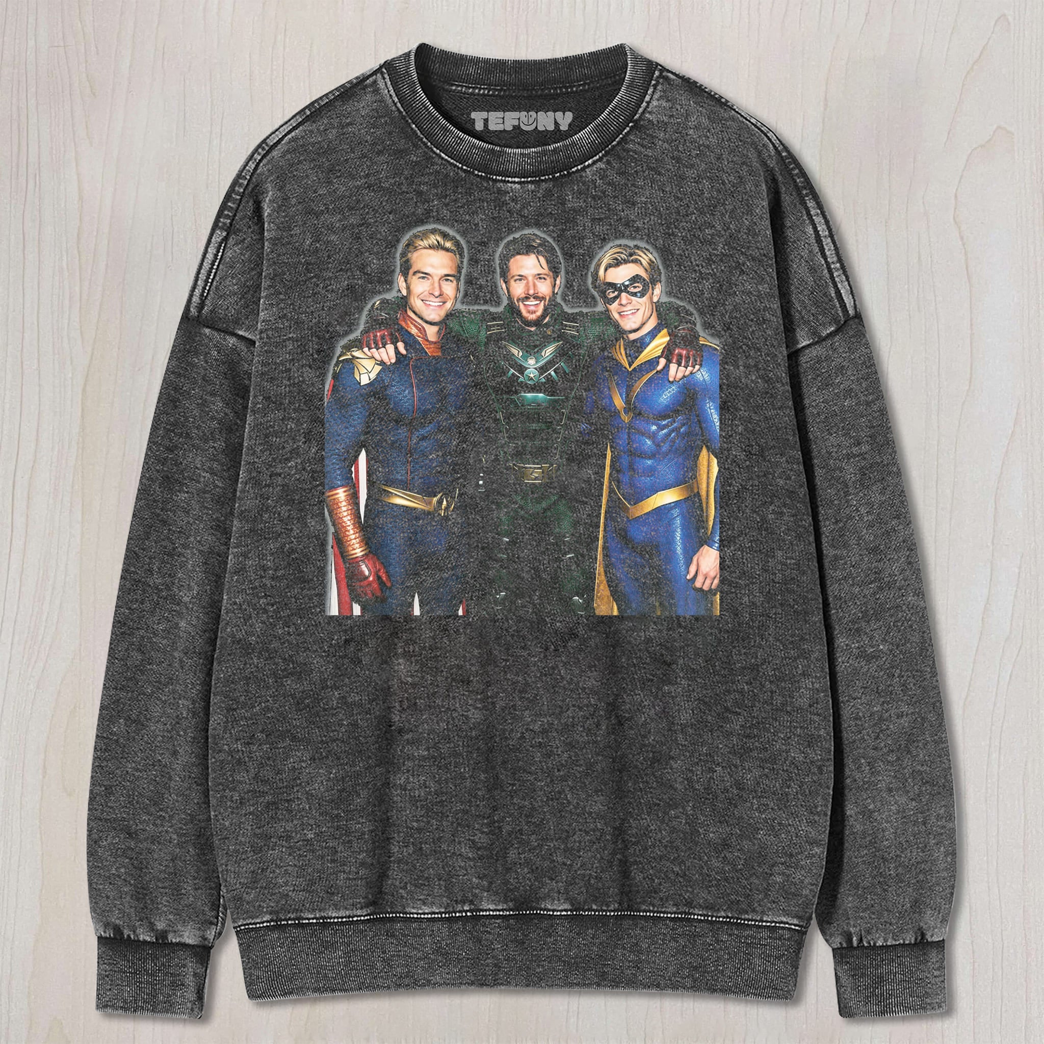 TRIO CAPED HERO VINTAGE UNISEX TEE, TANK TOP, LAYERED LS, SWEATSHIRT & HOODIE