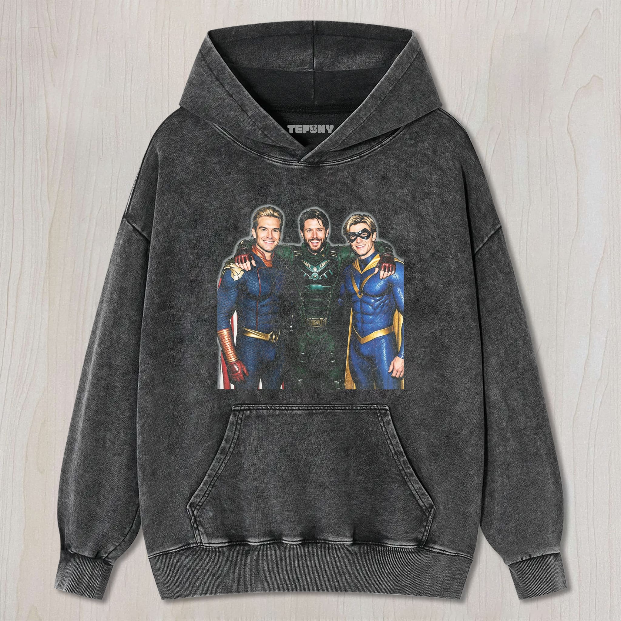 TRIO CAPED HERO VINTAGE UNISEX TEE, TANK TOP, LAYERED LS, SWEATSHIRT & HOODIE