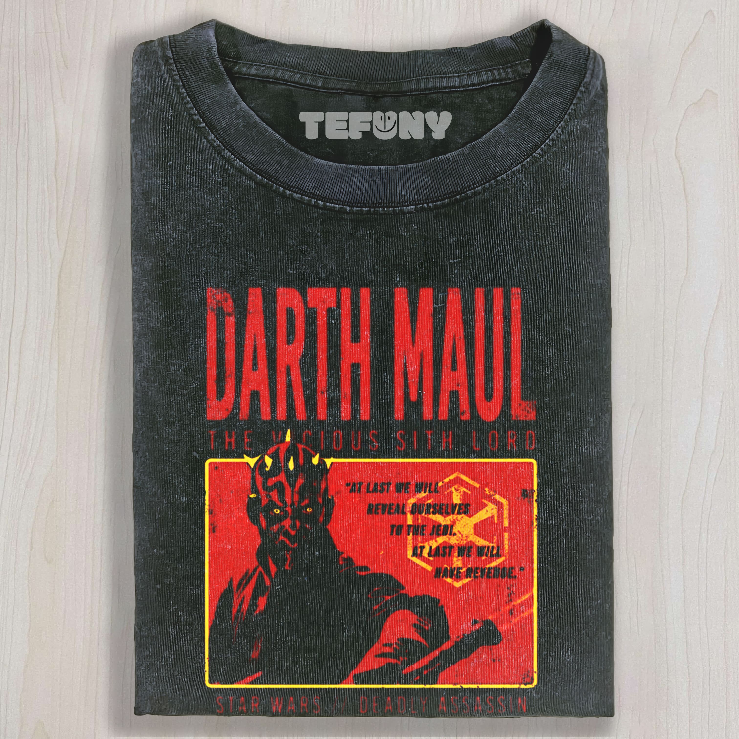 DARTH MAUL VICIOUS SITH LORD STAR WARS WASHED TEE & SWEAT & HOOD