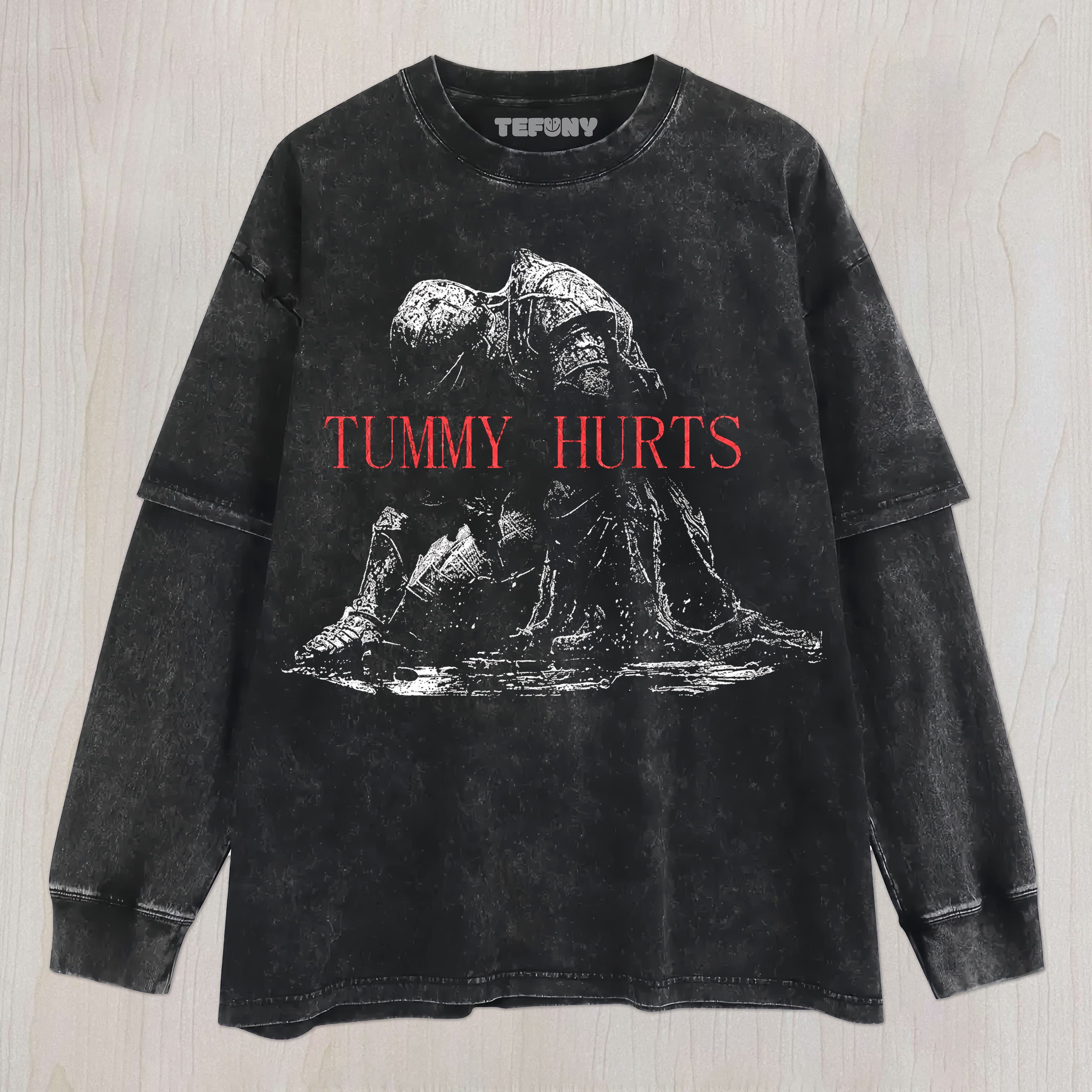 TUMMY HURTS KNIGHT UNISEX TEE, TANK TOP, LAYERED LS, SWEATSHIRT & HOODIE