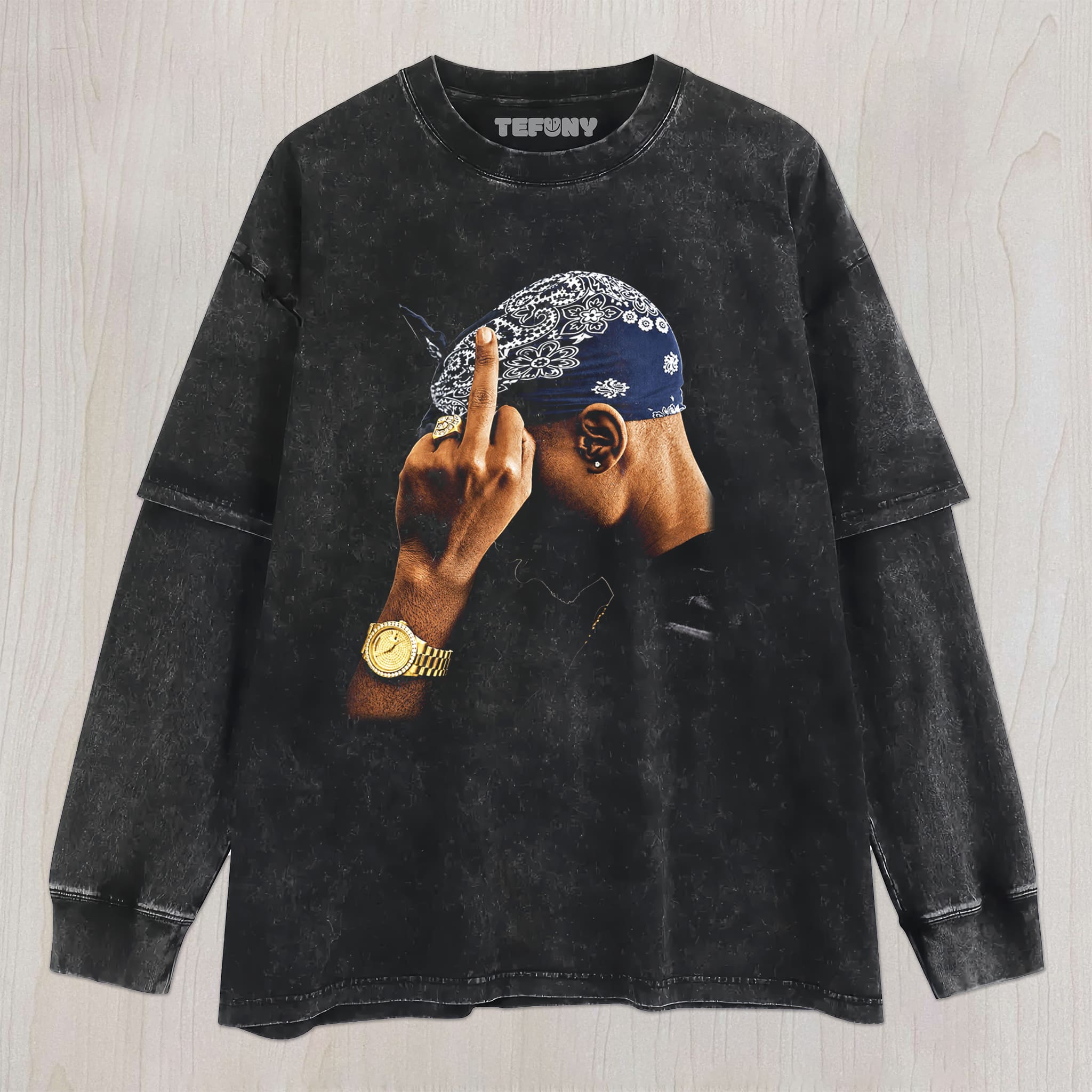 TUPAC SHAKUR MIDDLE FINGER UNISEX TEE, TANK TOP, LAYERED LS, SWEATSHIRT & HOODIE