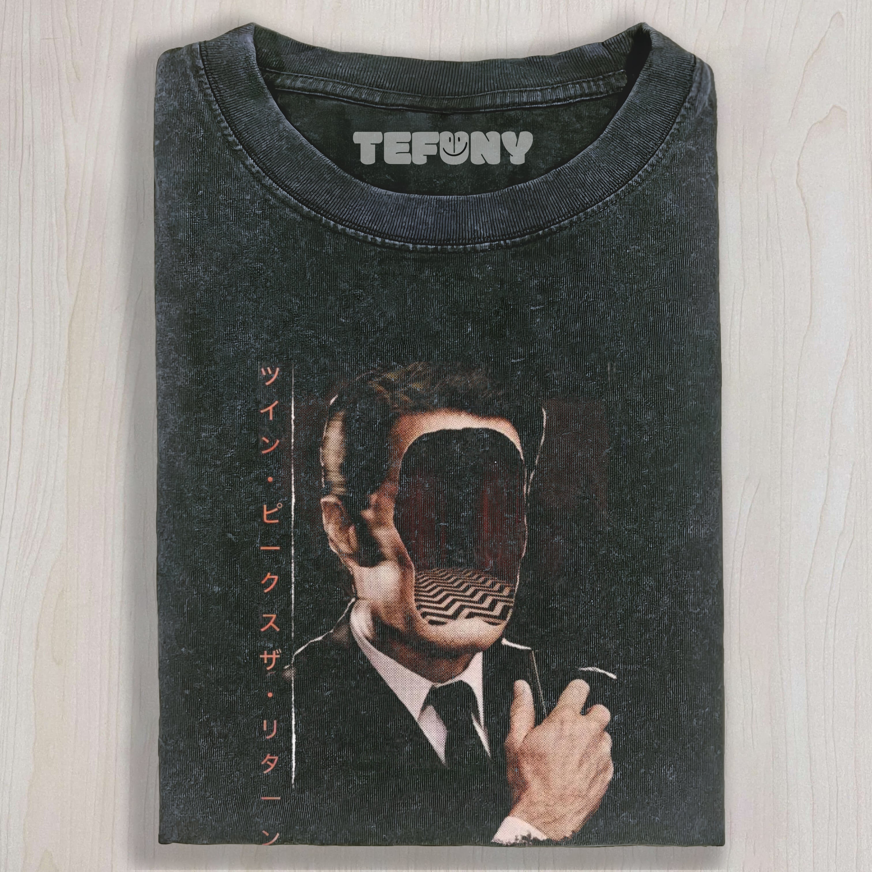 TWIN PEAKS AGENT COOPER JAPANESE STYLE SLEEVELESS UNISEX TEE, TANK TOP, LAYERED LS, SWEATSHIRT & HOODIE