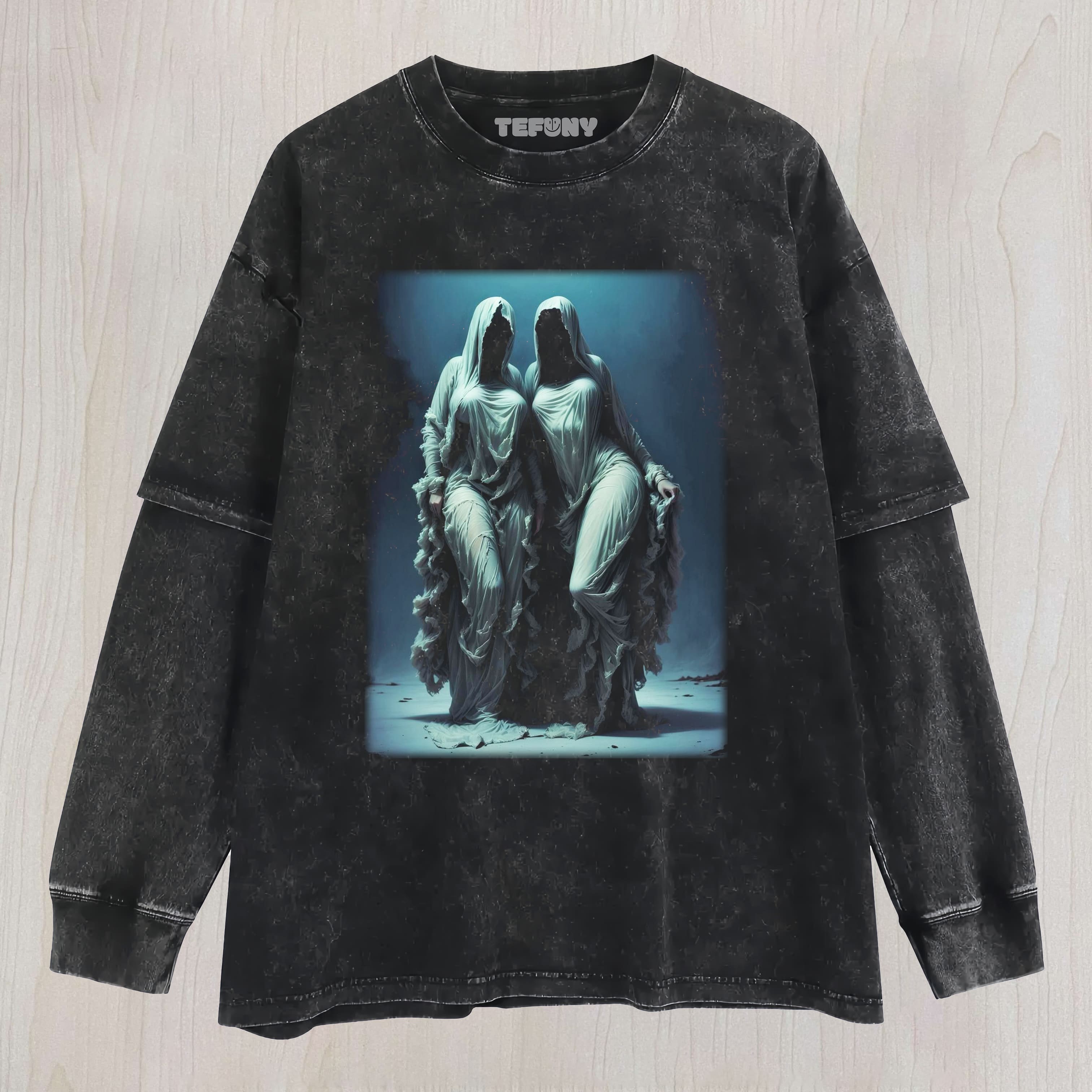 TWO SEXY GHOSTS LAYERED LONG SLEEVE