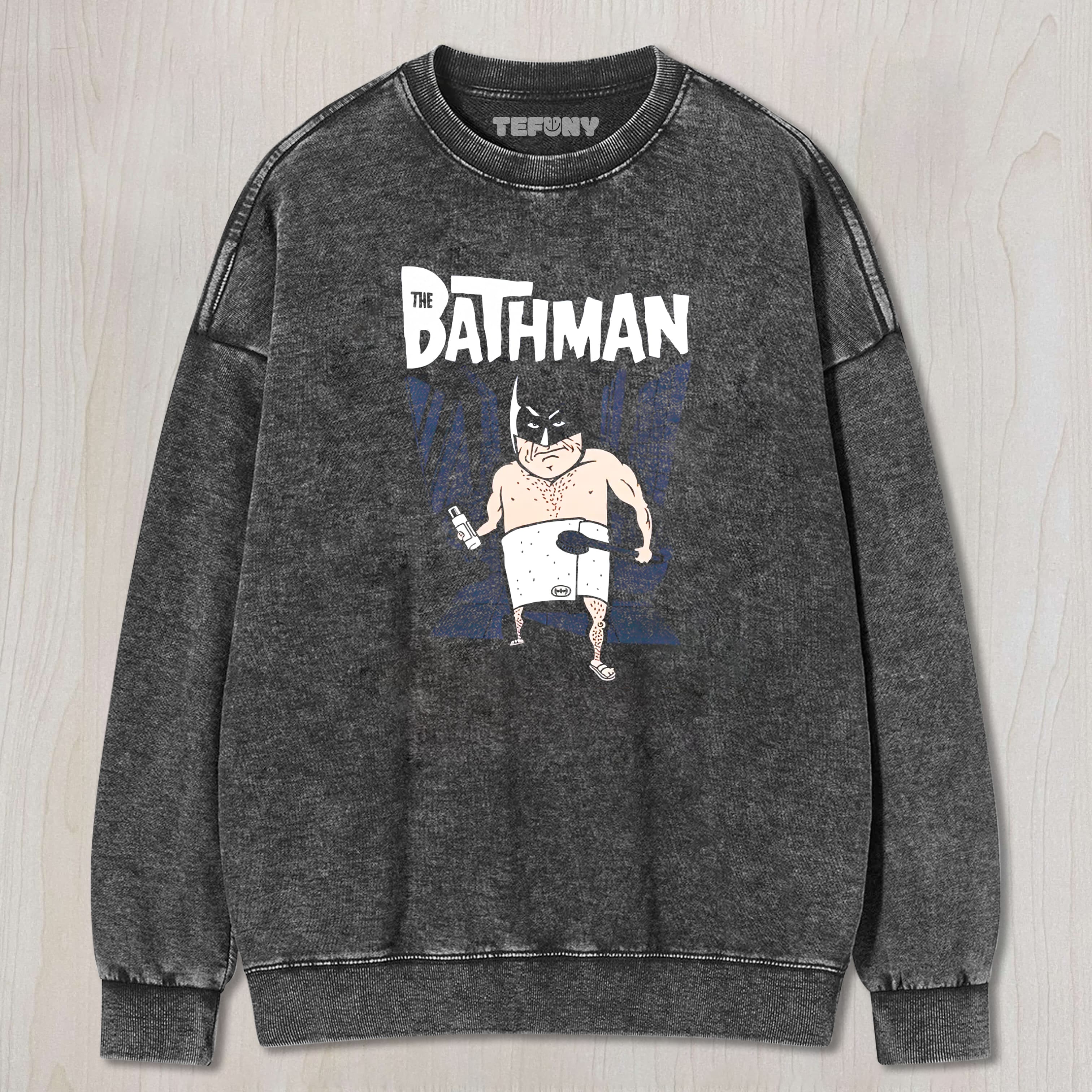 THE BATHMAN SUPERHERO PARODY VINTAGE WASHED TEE & SWEAT & HOOD