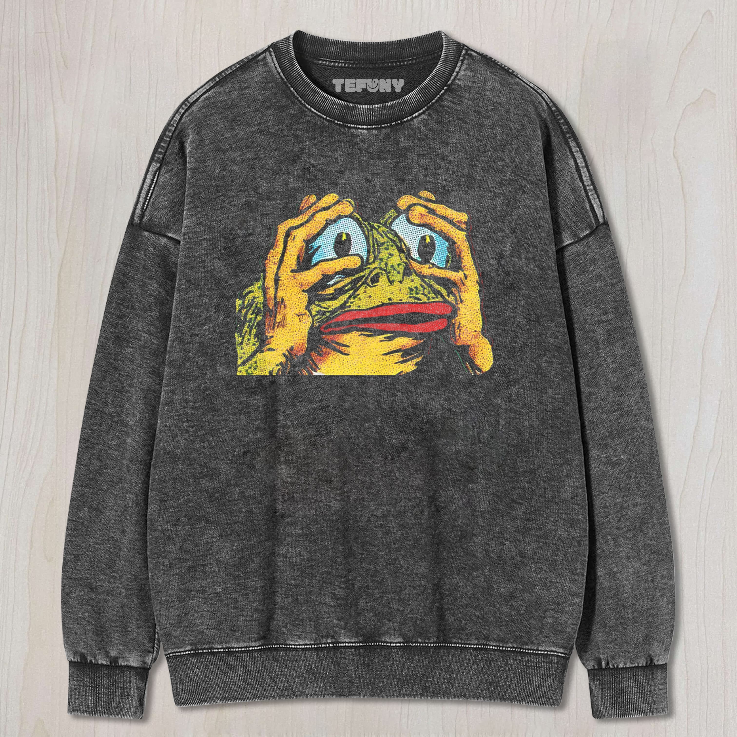 TOKYOCANVAS BIG-EYED FROG WASHED T-SHIRT