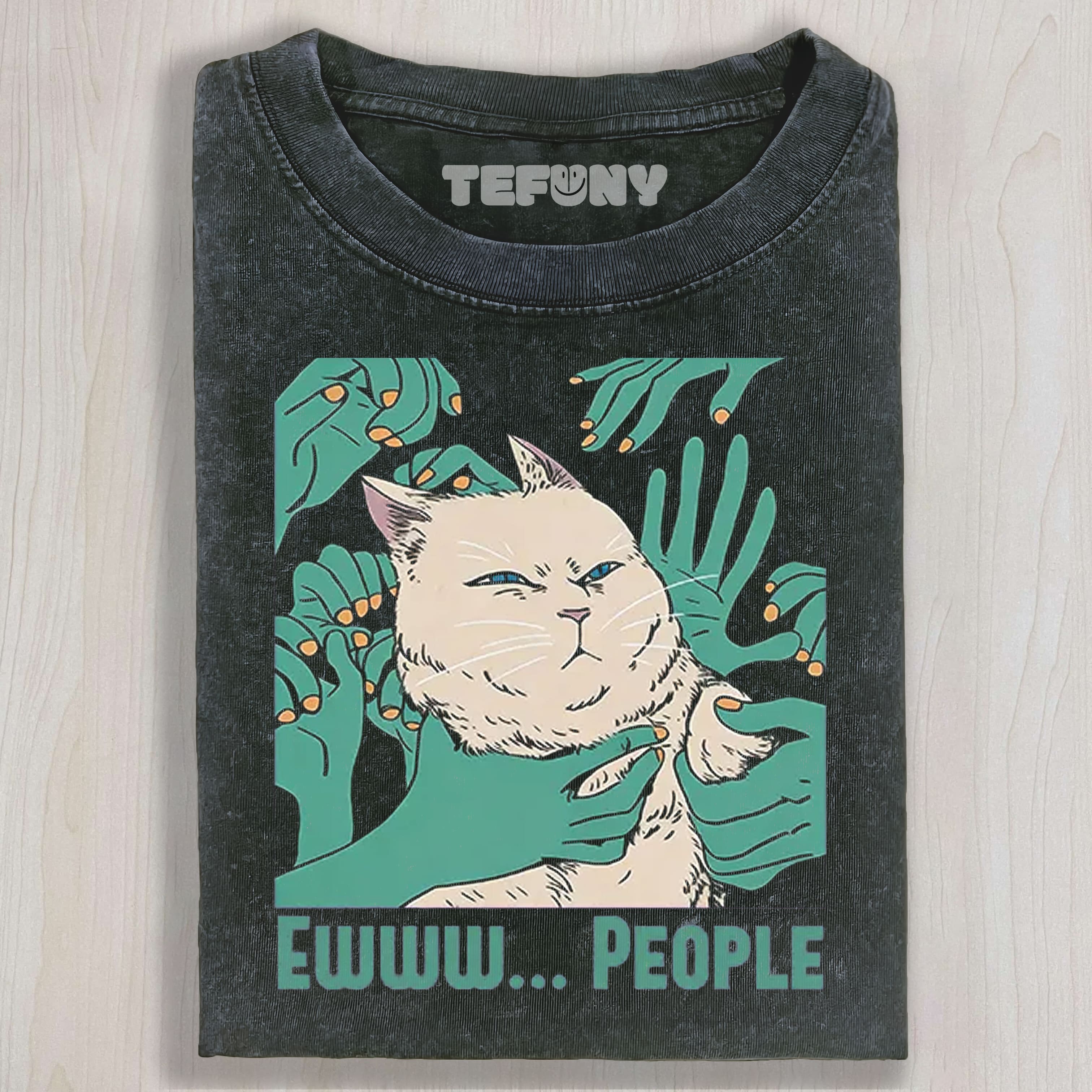 TOKYOCANVAS EWWW... PEOPLE WASHED T-SHIRT