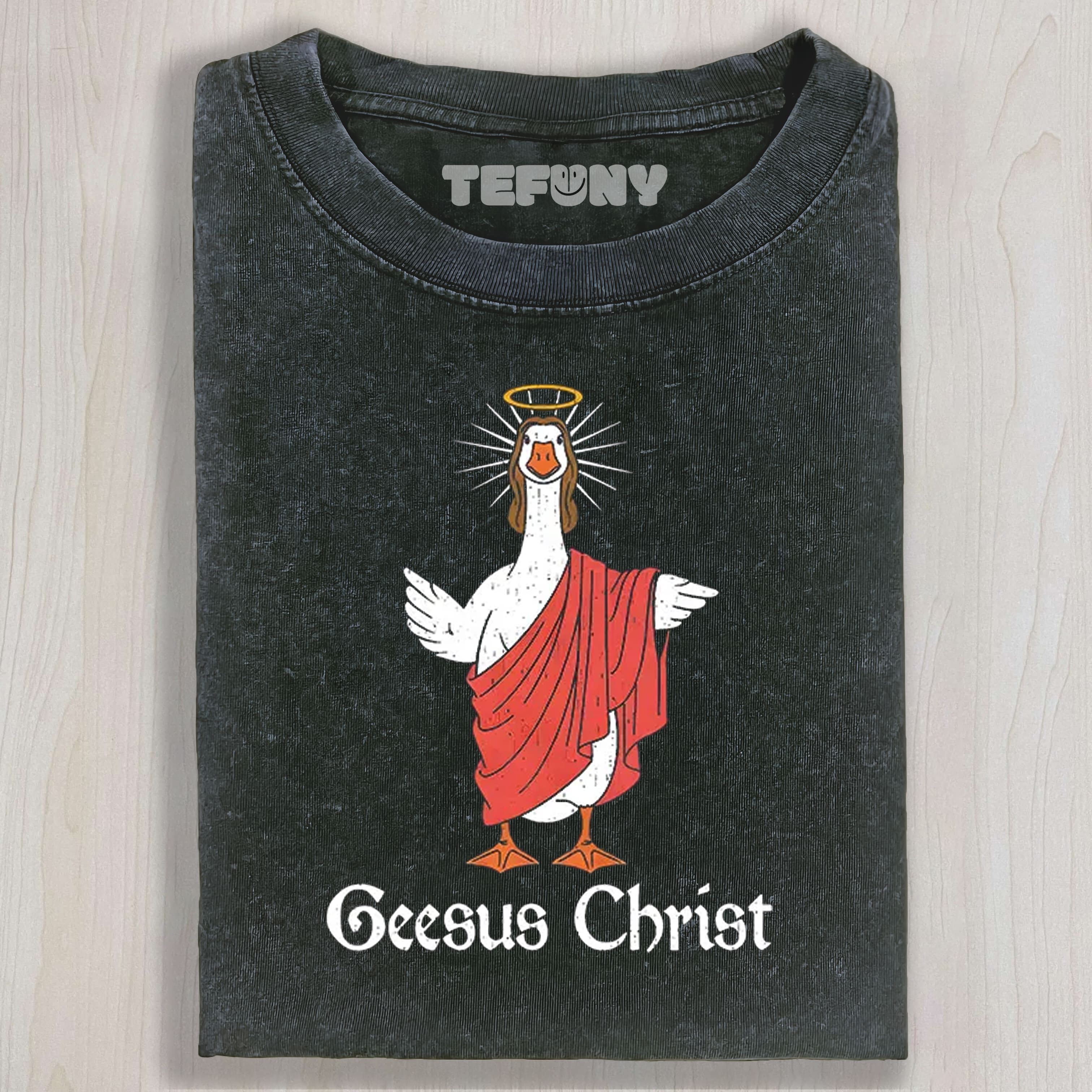 Tokyocanvas Geesus Christ Funny Washed T-SHIRT