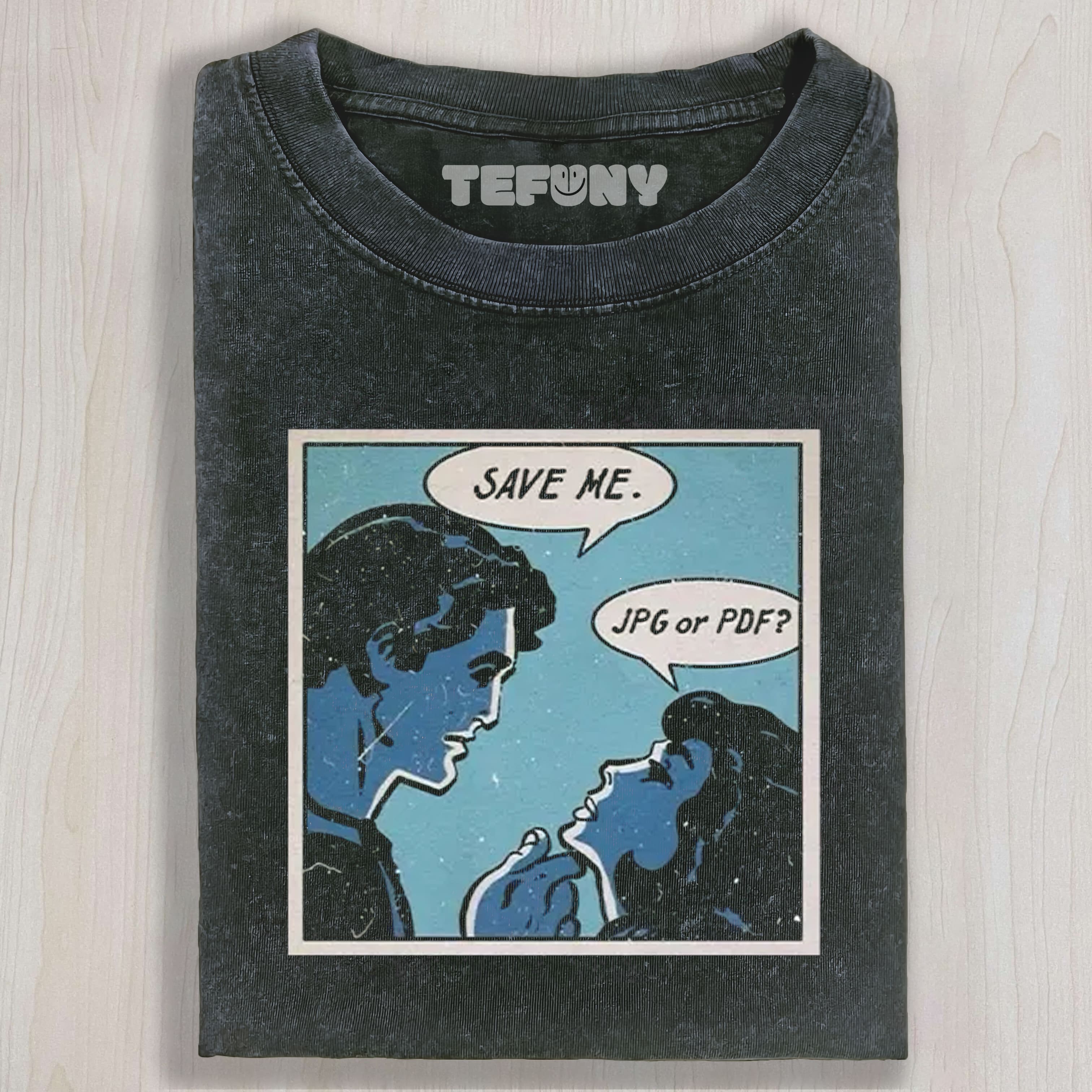 TOKYOCANVAS SAVE ME JPG OR PDF WASHED T-SHIRT