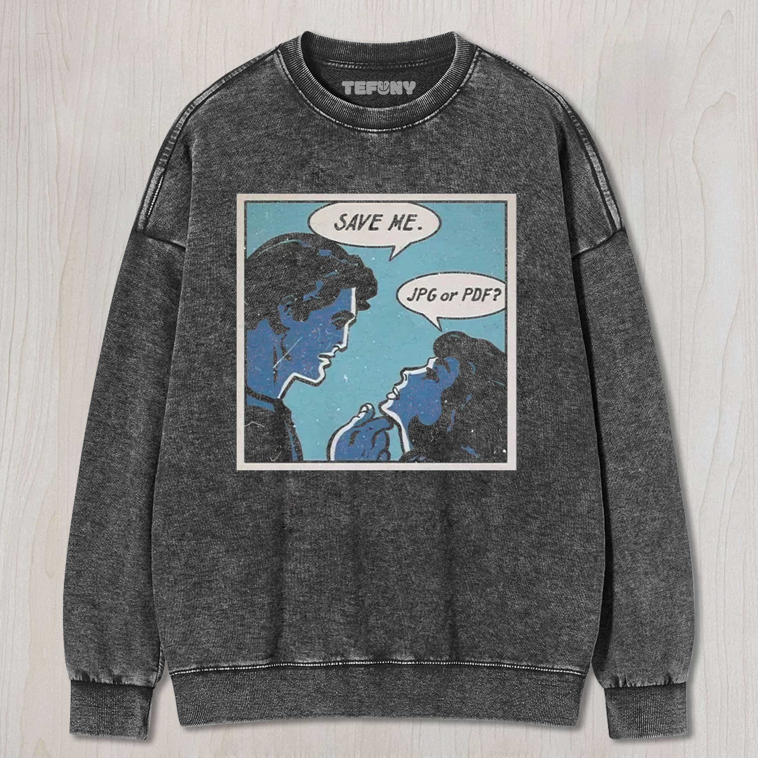 TOKYOCANVAS SAVE ME JPG OR PDF WASHED T-SHIRT