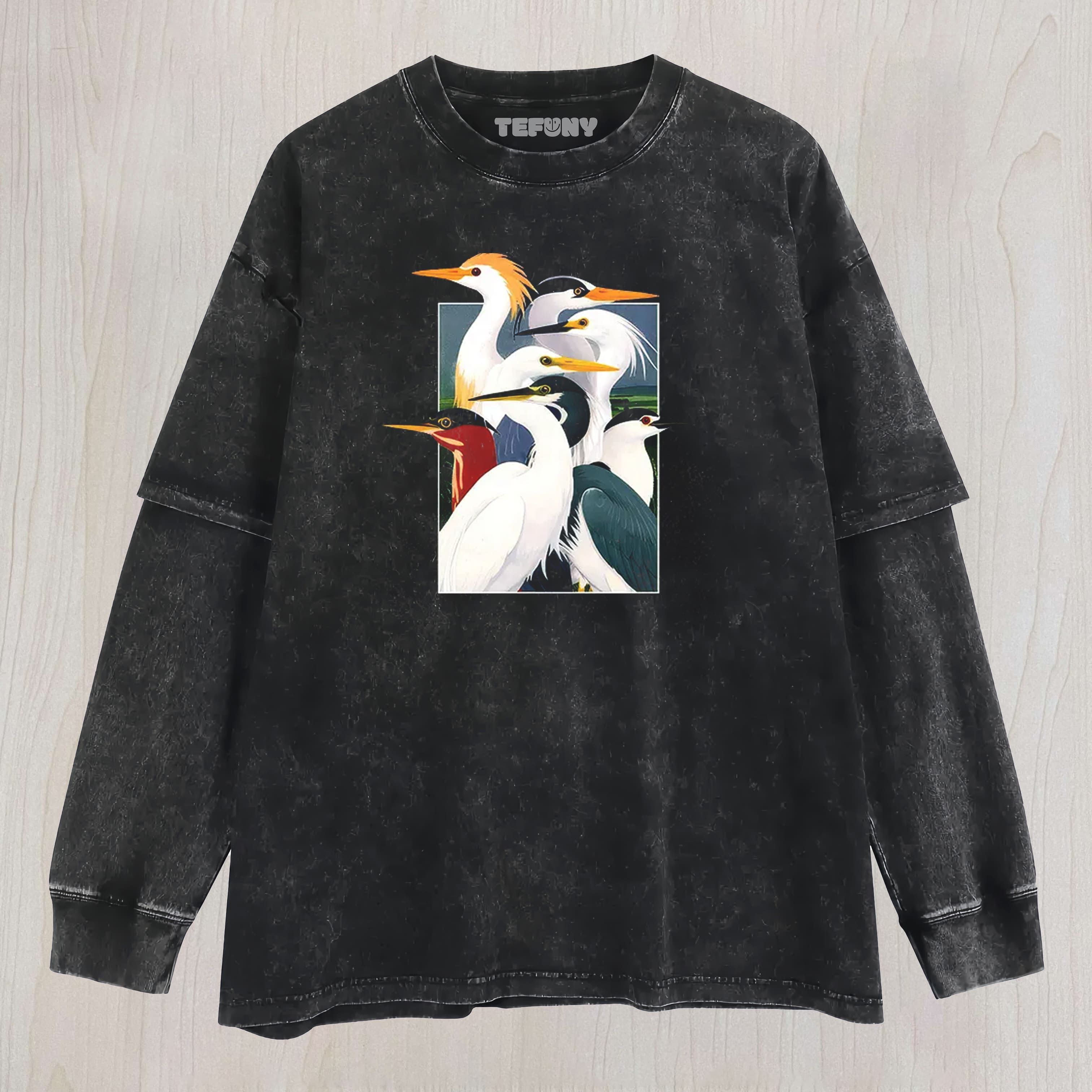 OKYOCANVAS WETLAND ASSEMBLY WASHED LAYERED LONG SLEEVE