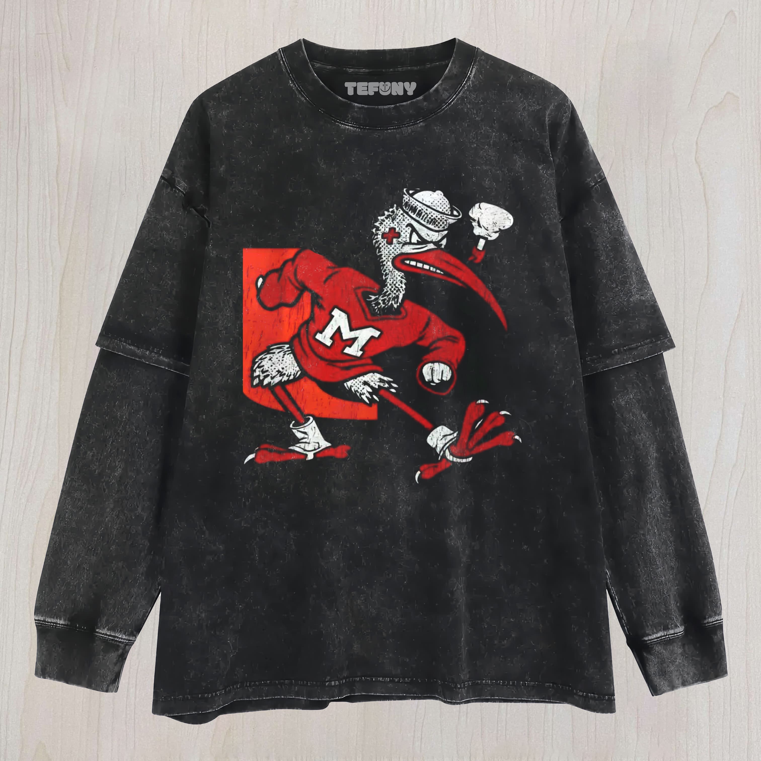 UNIVERSITY MASCOT VINTAGE FOOTBALL UNISEX TEE, TANK TOP, LAYERED LS, SWEATSHIRT & HOODIE
