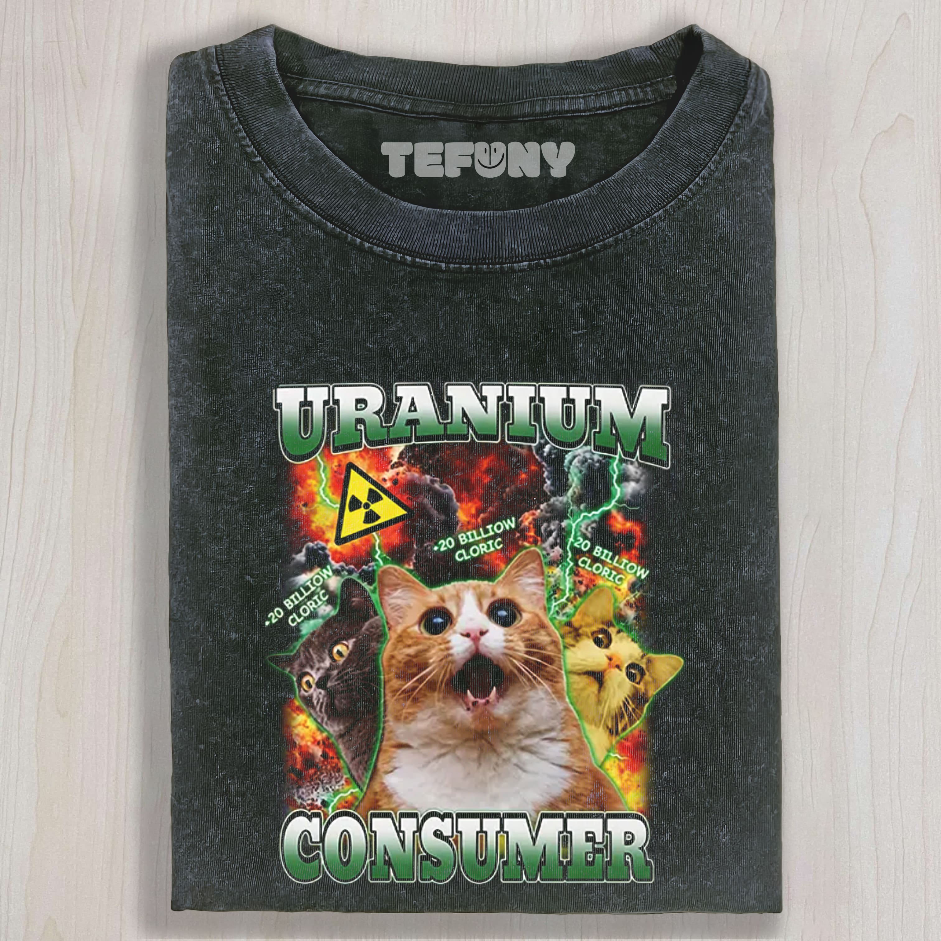 URANIUM CONSUMER FUNNY CAT DANK MEMES WASHED TEE & SWEAT & HOOD