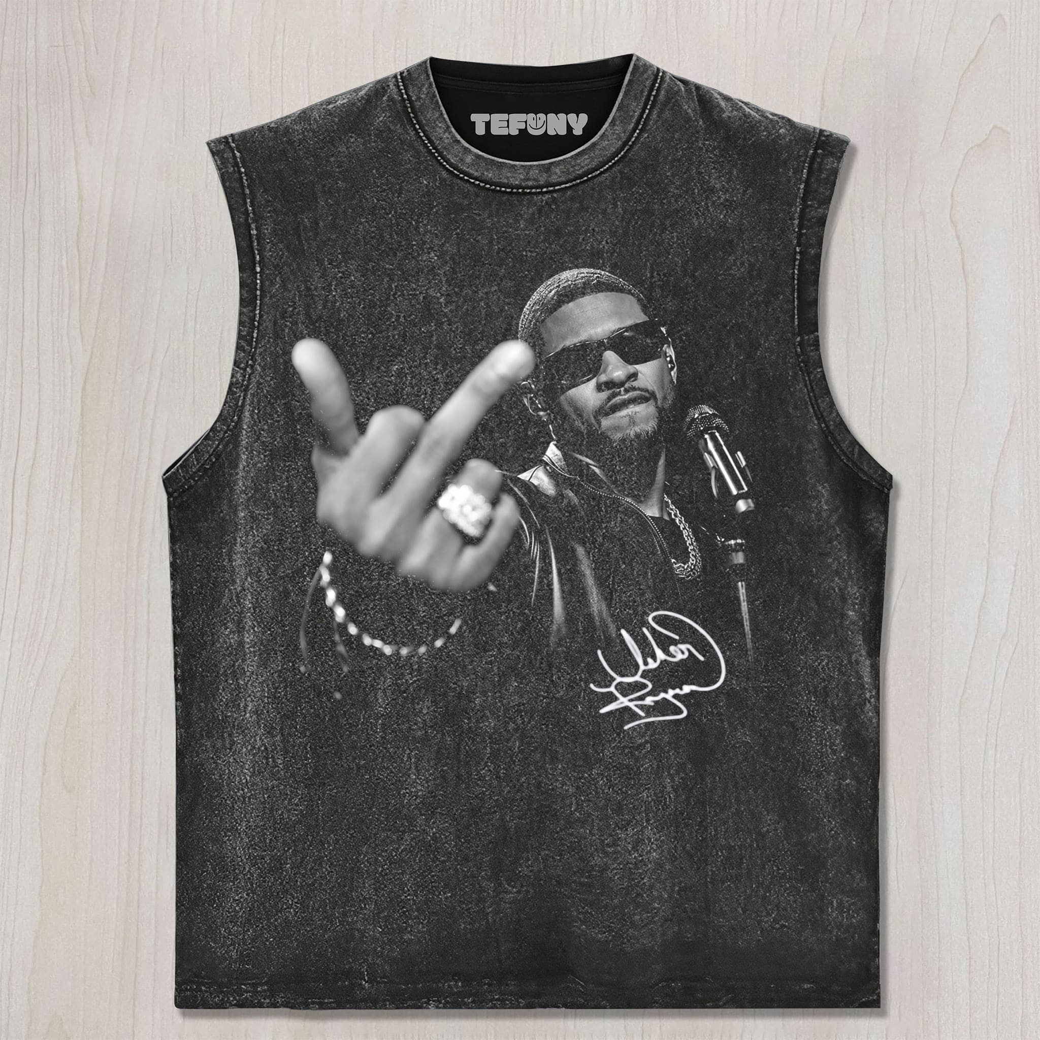 USHER-MIDDLE FINGER UNISEX TEE, TANK TOP, LAYERED LS, SWEATSHIRT & HOODIE