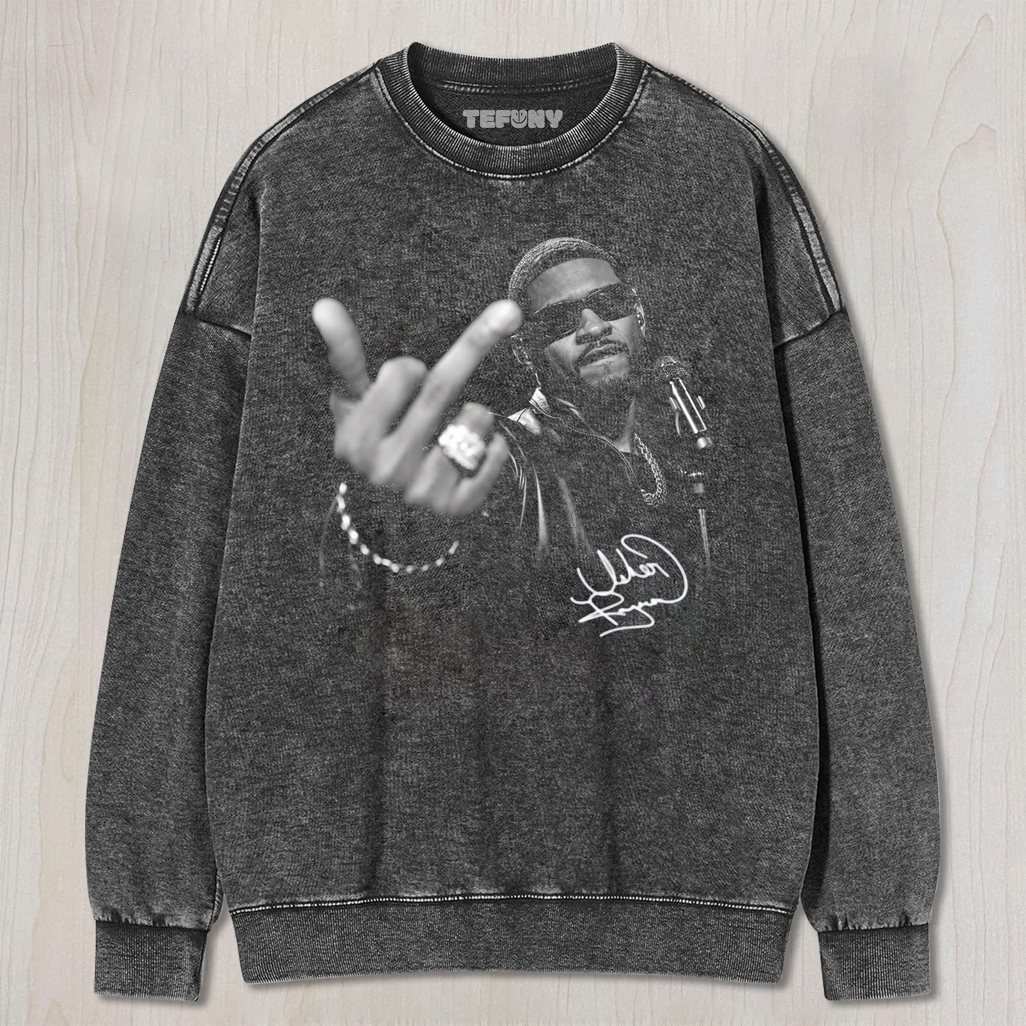 USHER-MIDDLE FINGER UNISEX TEE, TANK TOP, LAYERED LS, SWEATSHIRT & HOODIE
