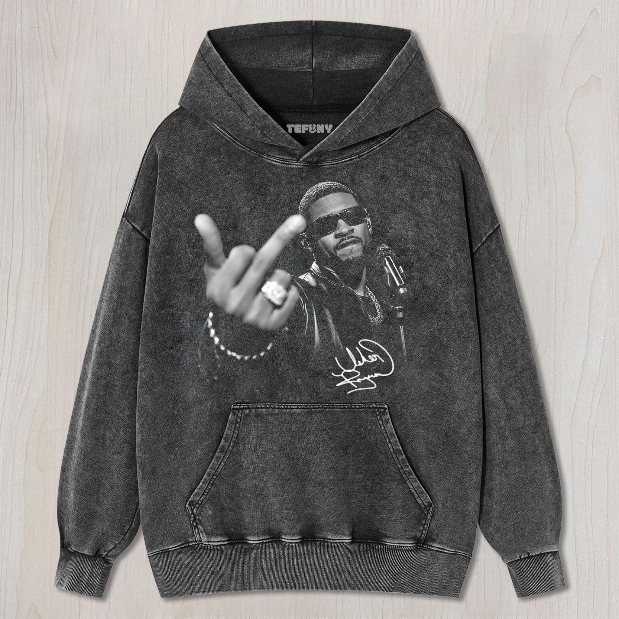 USHER-MIDDLE FINGER UNISEX TEE, TANK TOP, LAYERED LS, SWEATSHIRT & HOODIE
