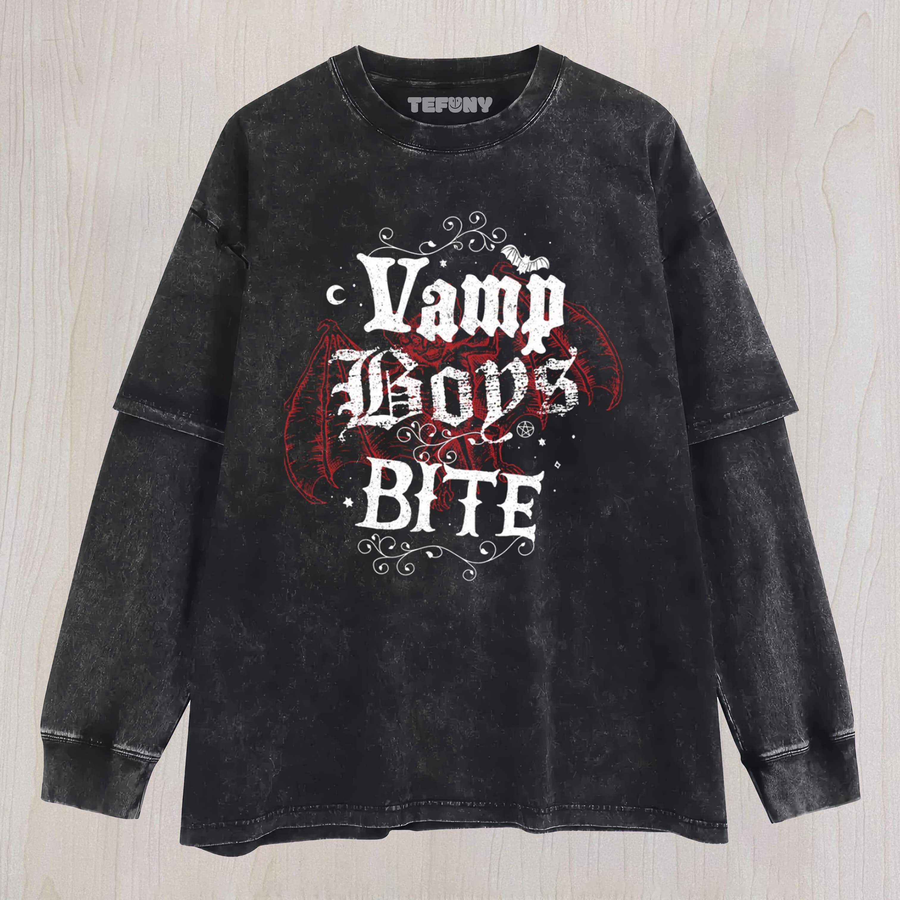 VAMP BOYS BITE UNISEX TEE, TANK TOP, LAYERED LS, SWEATSHIRT & HOODIE