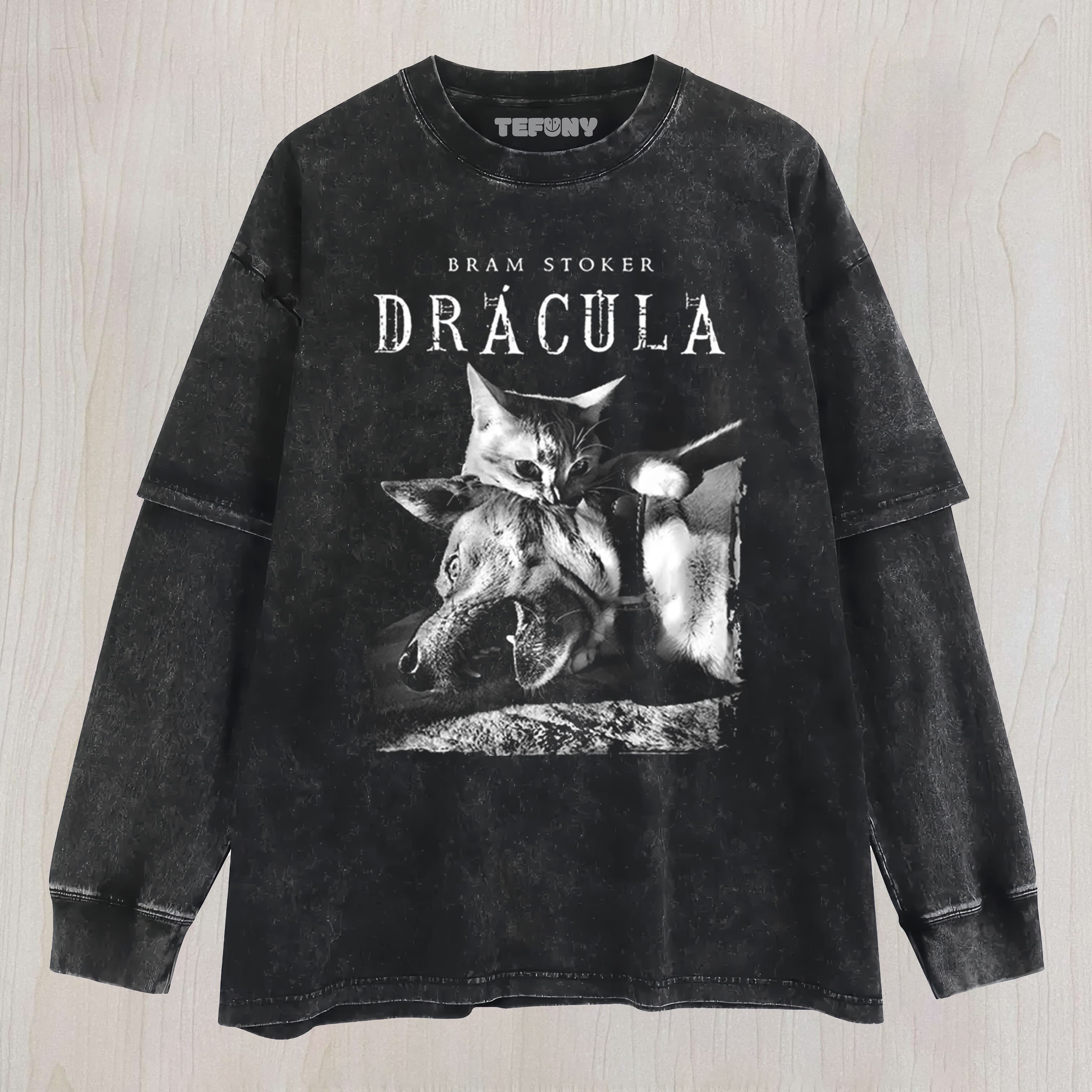 VAMPIRE CAT DRACULA UNISEX TEE, TANK TOP, LAYERED LS, SWEATSHIRT & HOODIE