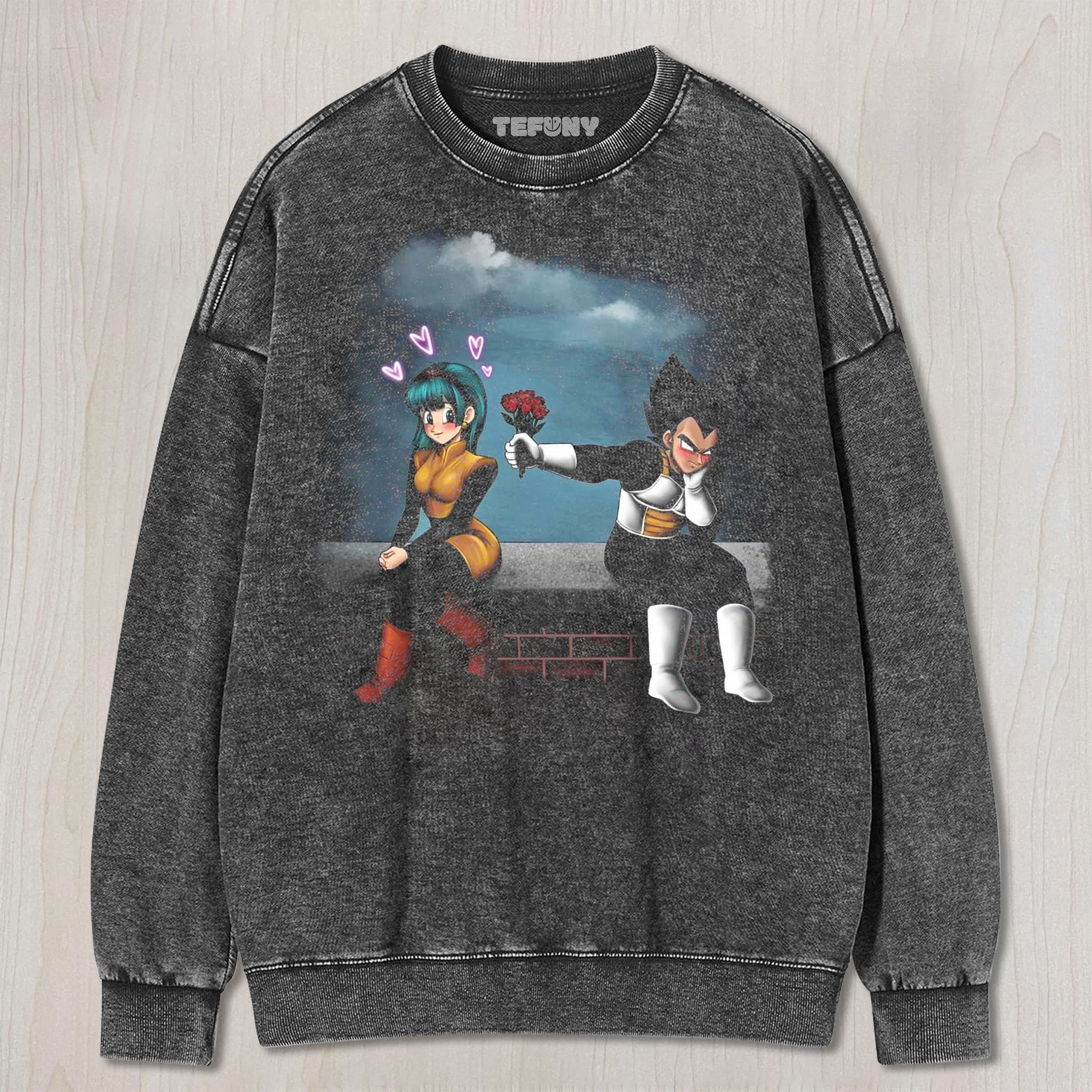 VEGETA AND BULMA UNISEX TEE, TANK TOP, LAYERED LS, SWEATSHIRT & HOODIE