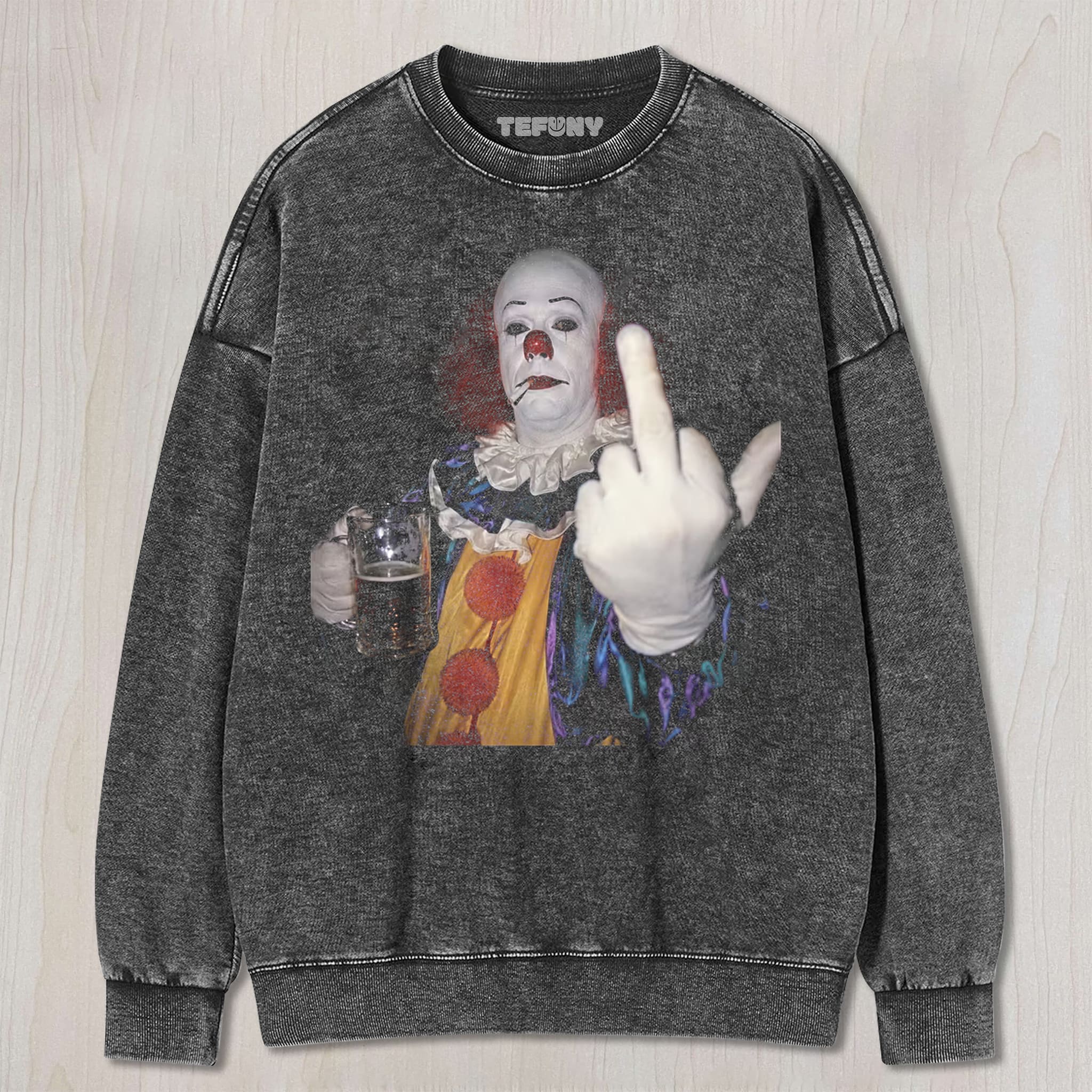 VINTAGE 90S HORROR CLOWN GRAPHIC TEE UNISEX TEE, TANK TOP, LAYERED LS, SWEATSHIRT & HOODIE