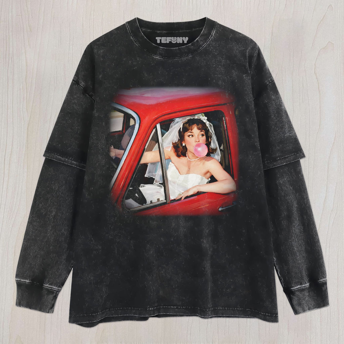 VINTAGE CAR GIRL UNISEX TEE, TANK TOP, LAYERED LS, SWEATSHIRT & HOODIE