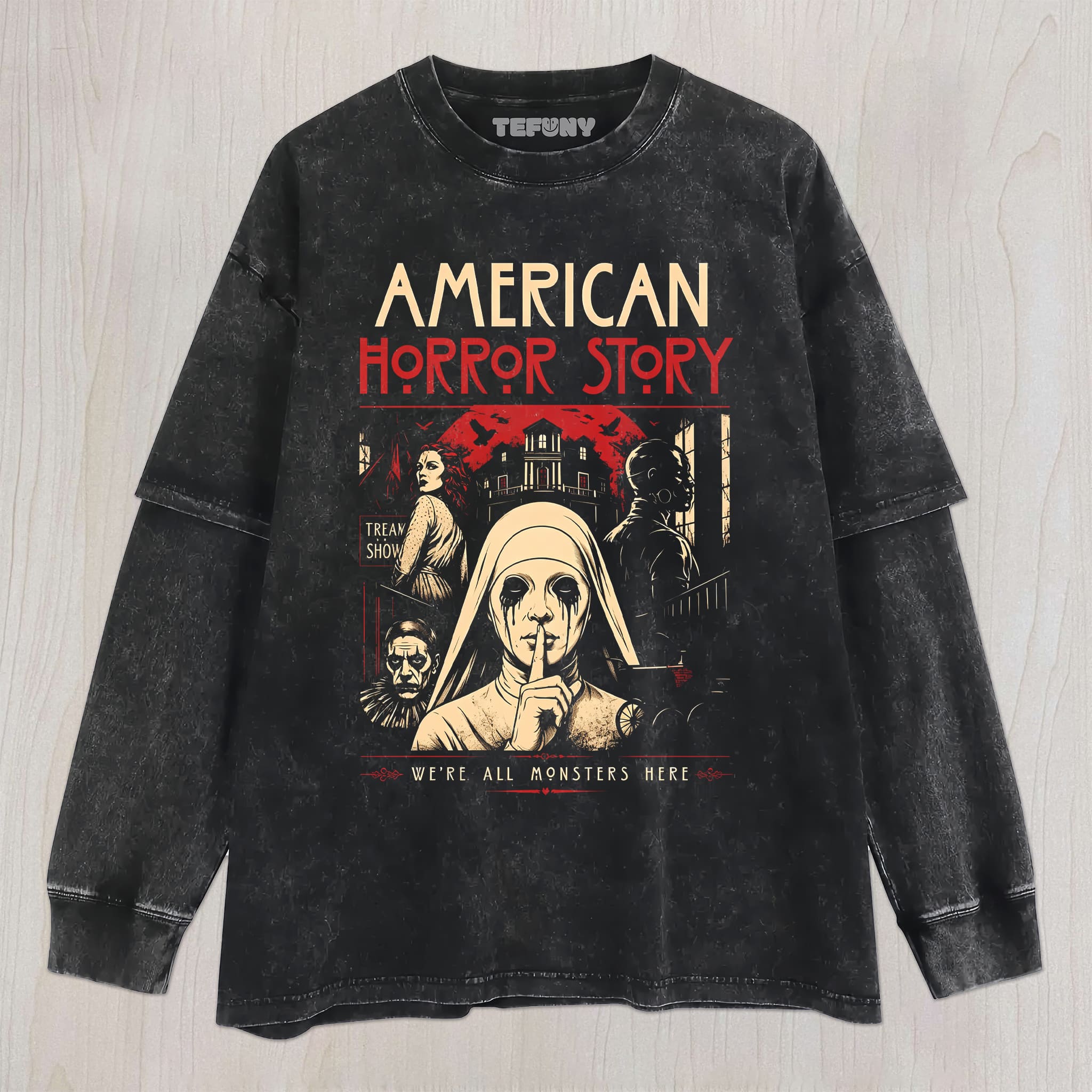 VINTAGE GOTHIC HORROR GROUP PORTRAIT  UNISEX TEE, TANK TOP, LAYERED LS, SWEATSHIRT & HOODIE