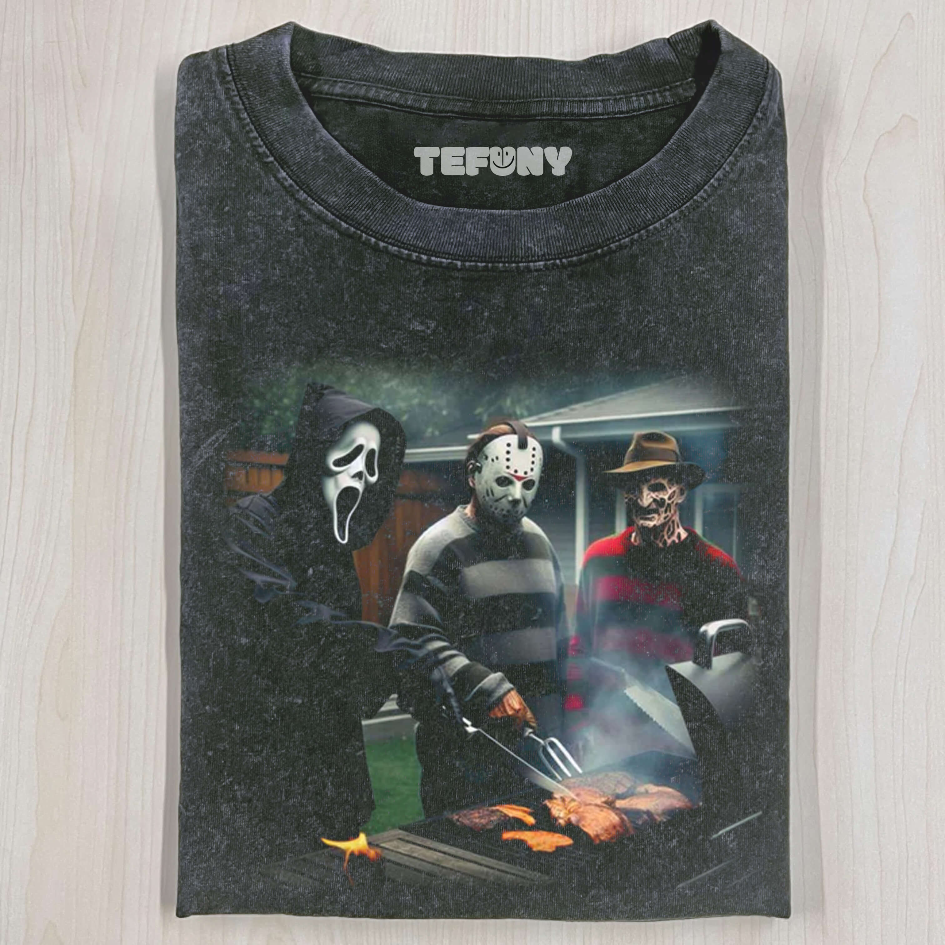 VINTAGE HORROR MOVIE CHARACTERS T-SHIRT