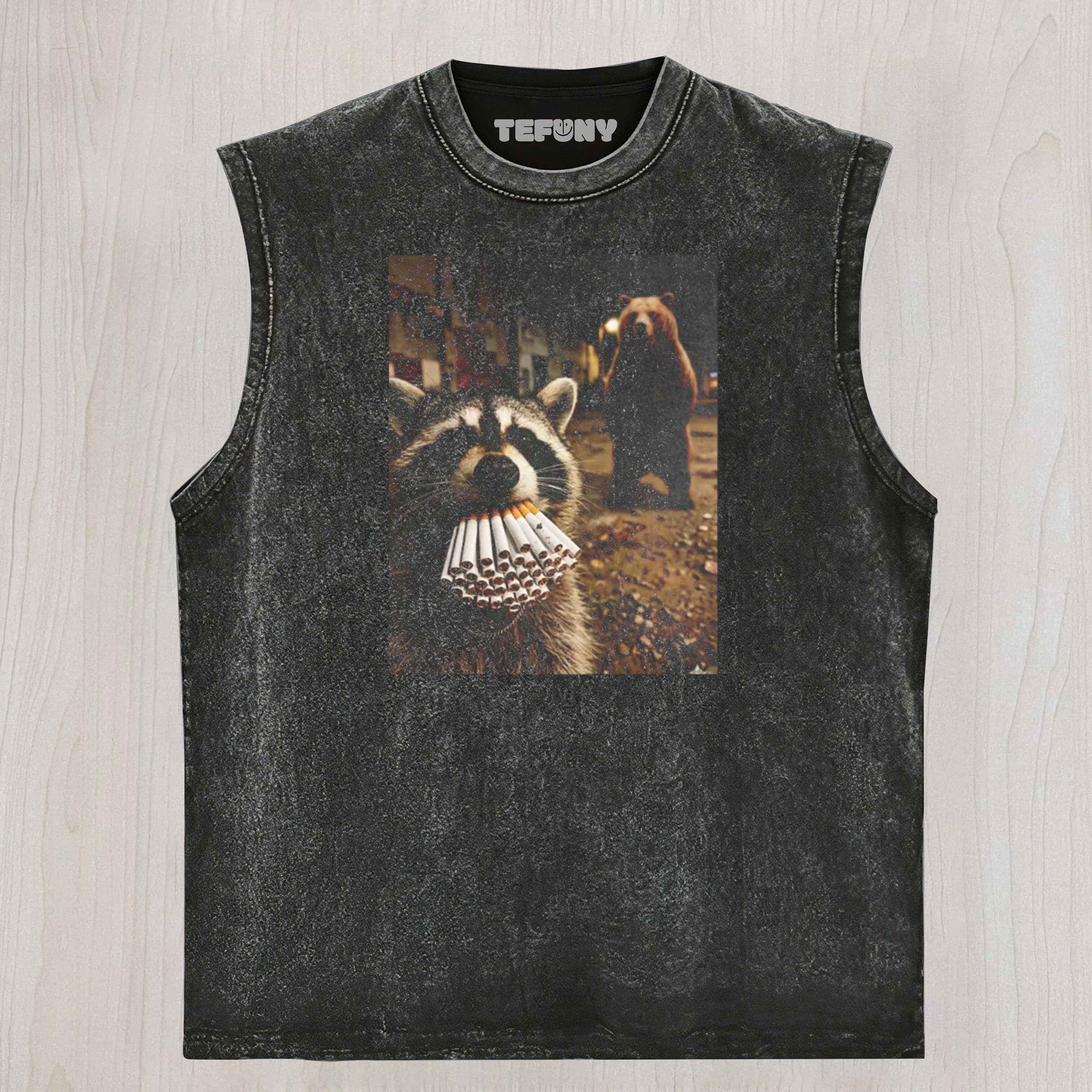 VINTAGE WEATERN RACCOON UNISEX TEE, TANK TOP, LAYERED LS, SWEATSHIRT & HOODIE