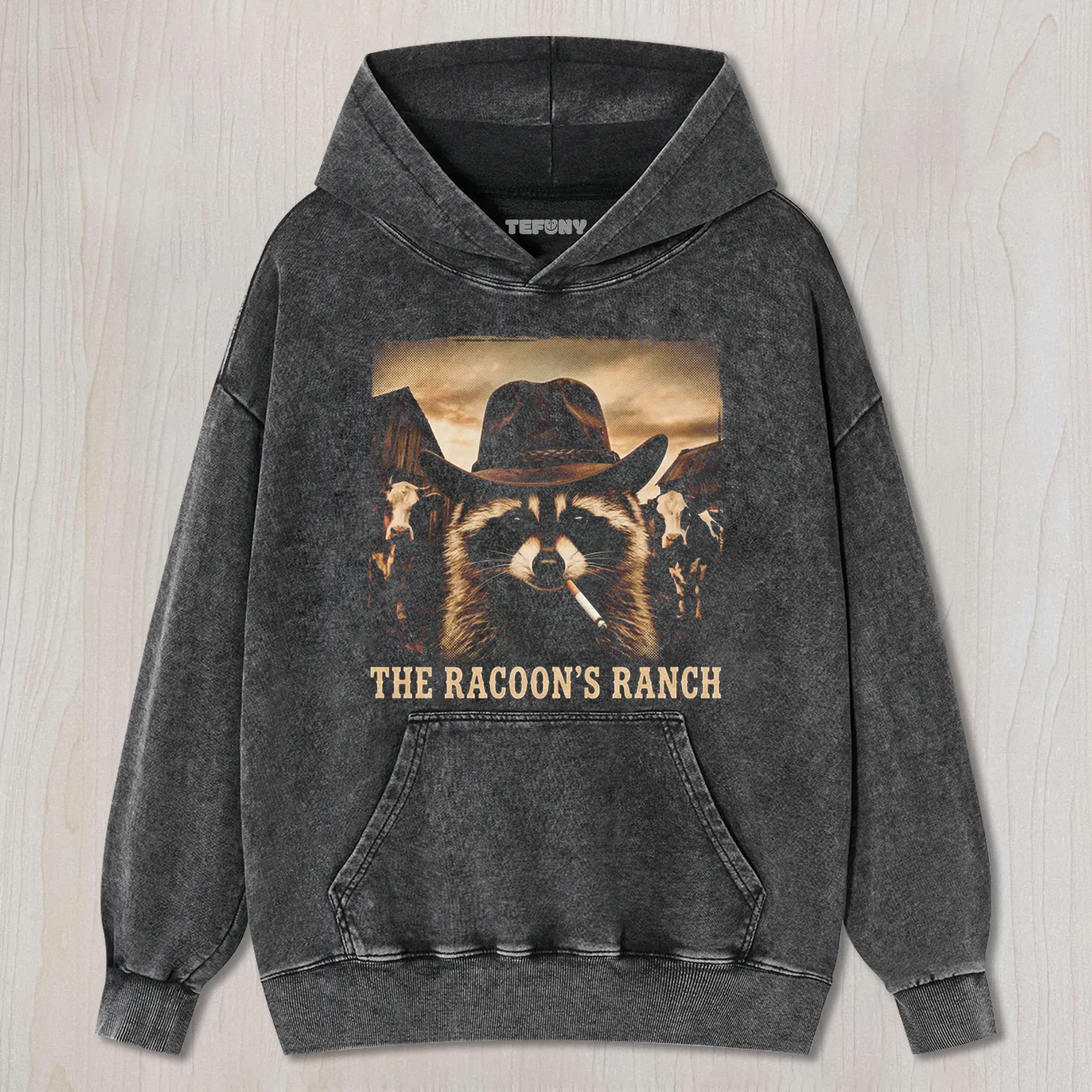 VINTAGE WEATERN RACCOON UNISEX TEE, TANK TOP, LAYERED LS, SWEATSHIRT & HOODIE
