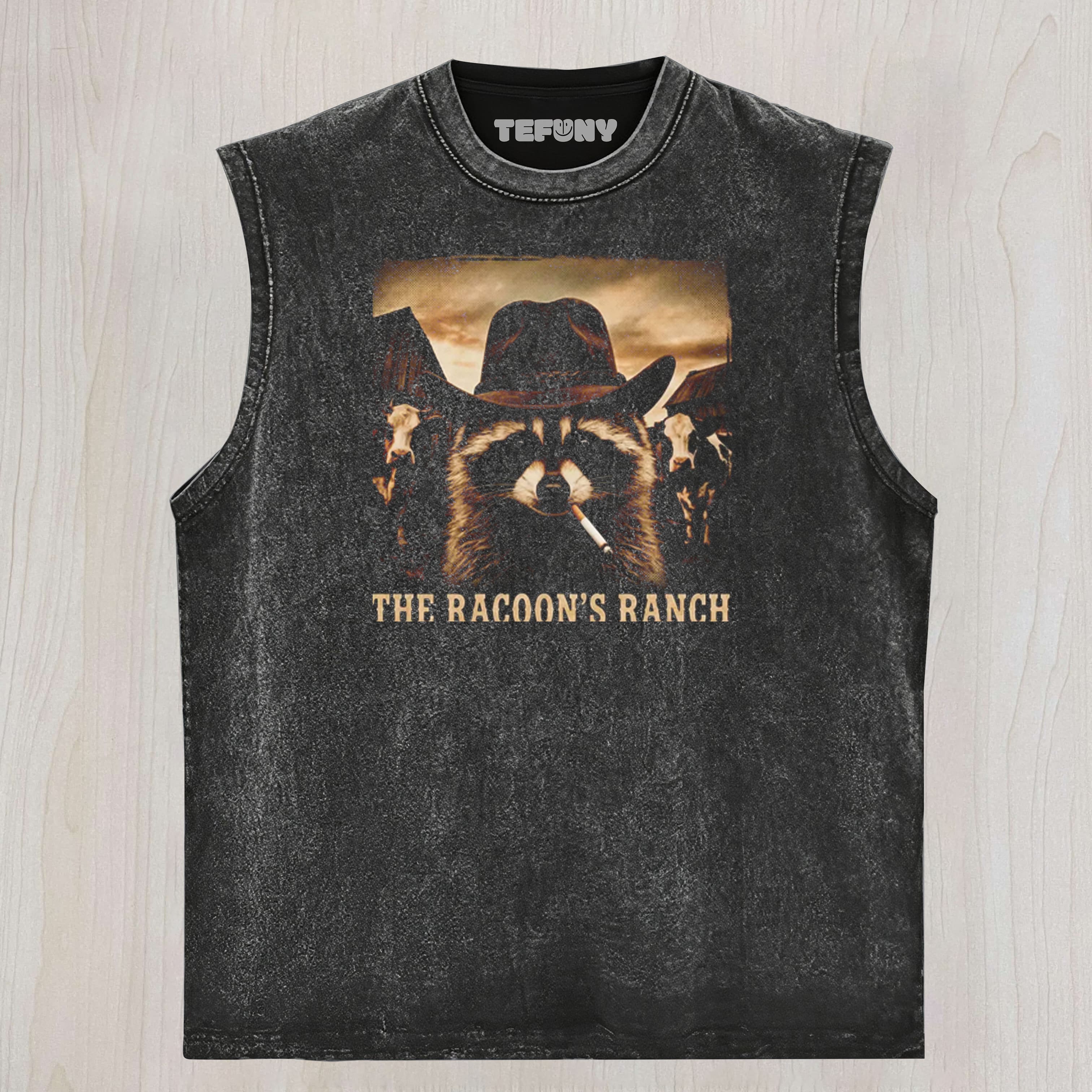 VINTAGE WEATERN RACCOON UNISEX TEE, TANK TOP, LAYERED LS, SWEATSHIRT & HOODIE
