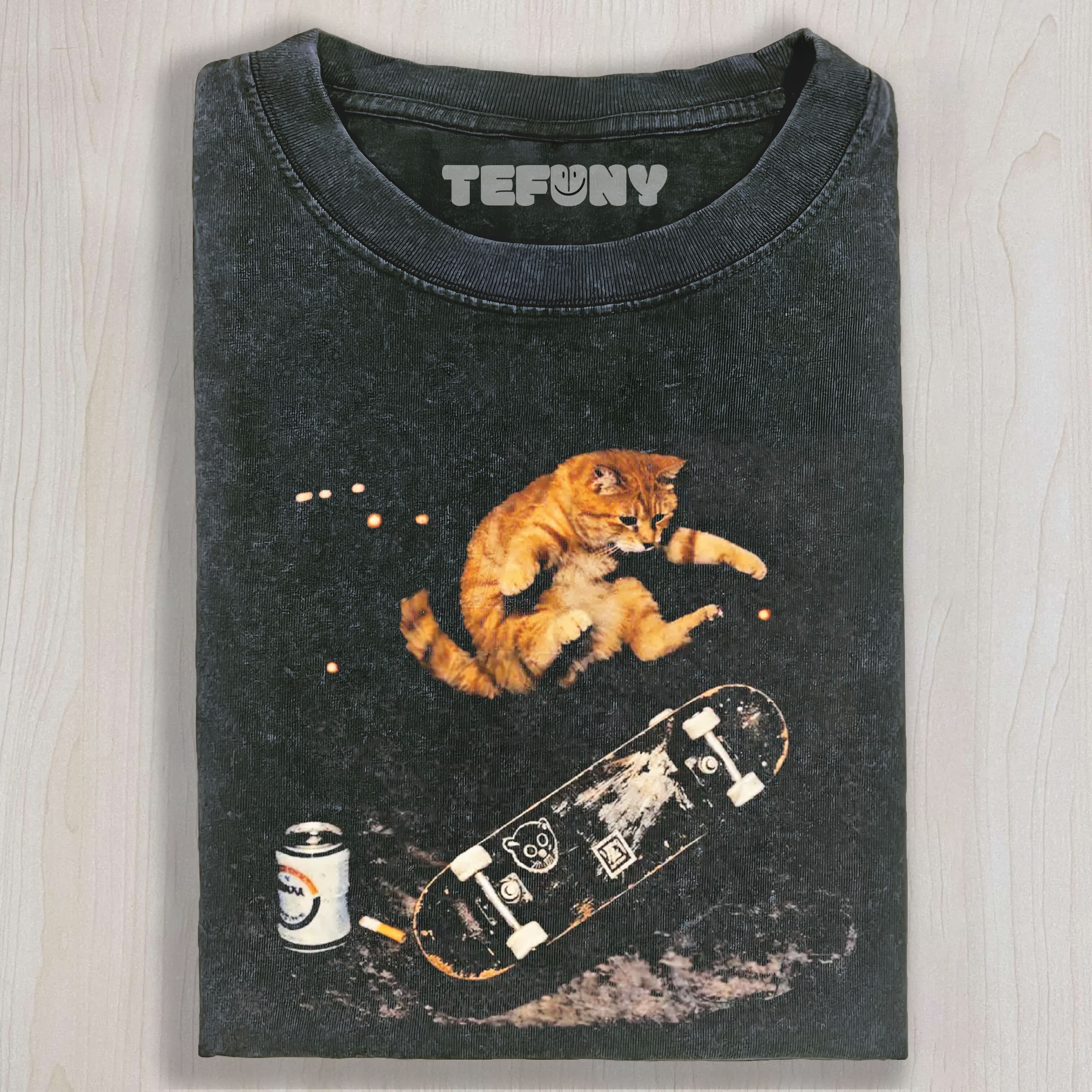 VINTAGE SKATEBOARDING CAT TEE & SWEAT & HOOD
