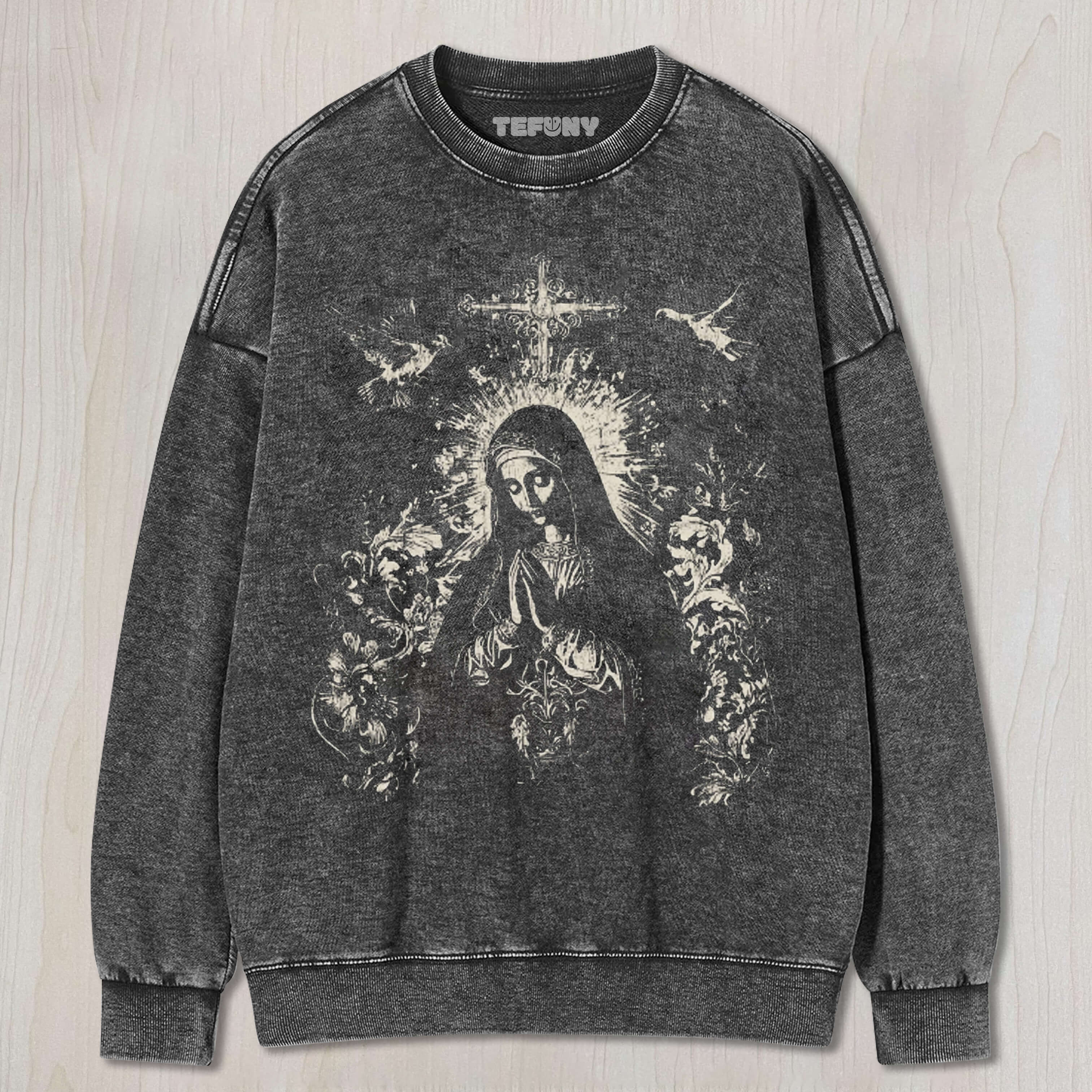 VIRGIN MARY RELIGIOUS PRINTED TEE & SWEAT & HOOD